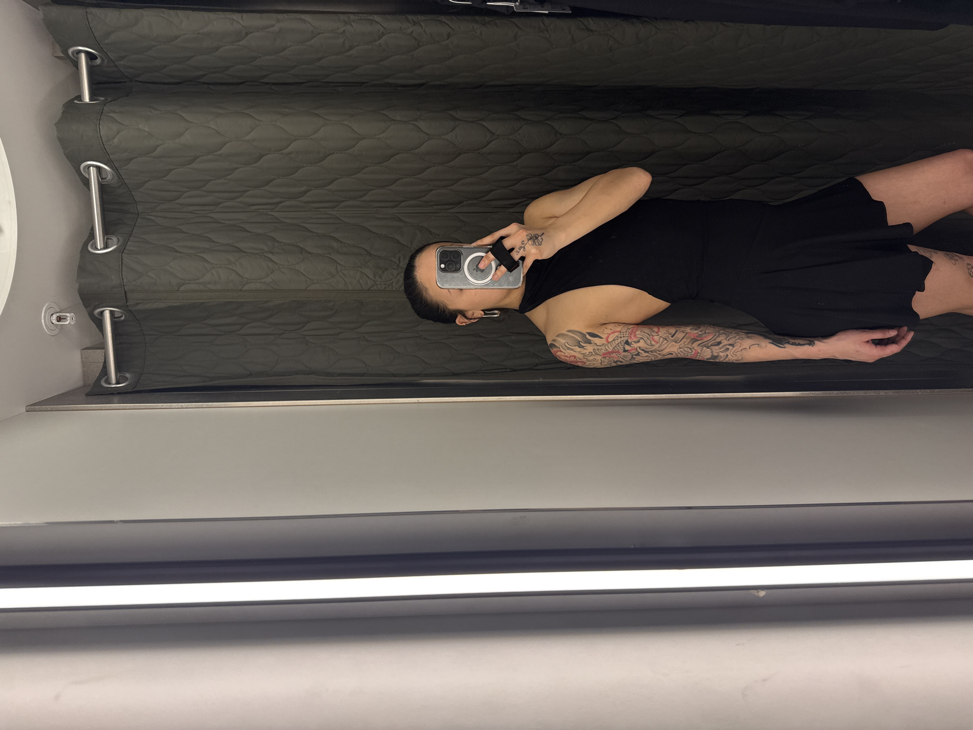 Person Takes Selfie in London Dressing Room