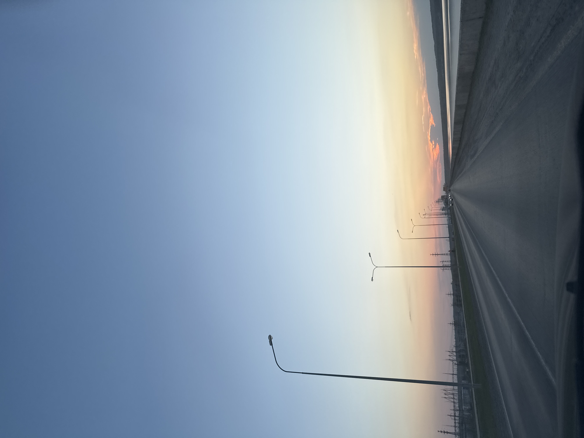 Sunset highway scenes documented in Chaikovsky, Russia