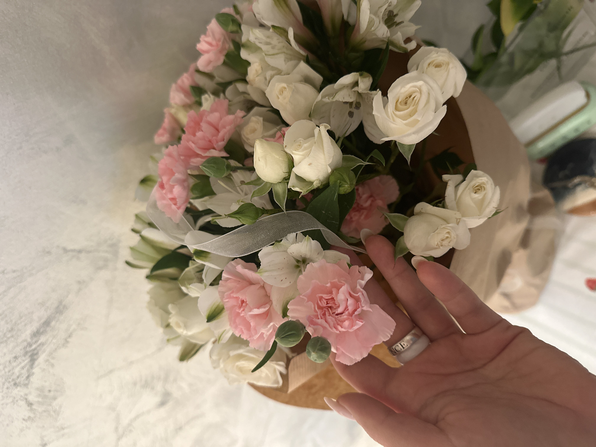 Flower bouquet documented in multiple photos in Šušanj, Montenegro