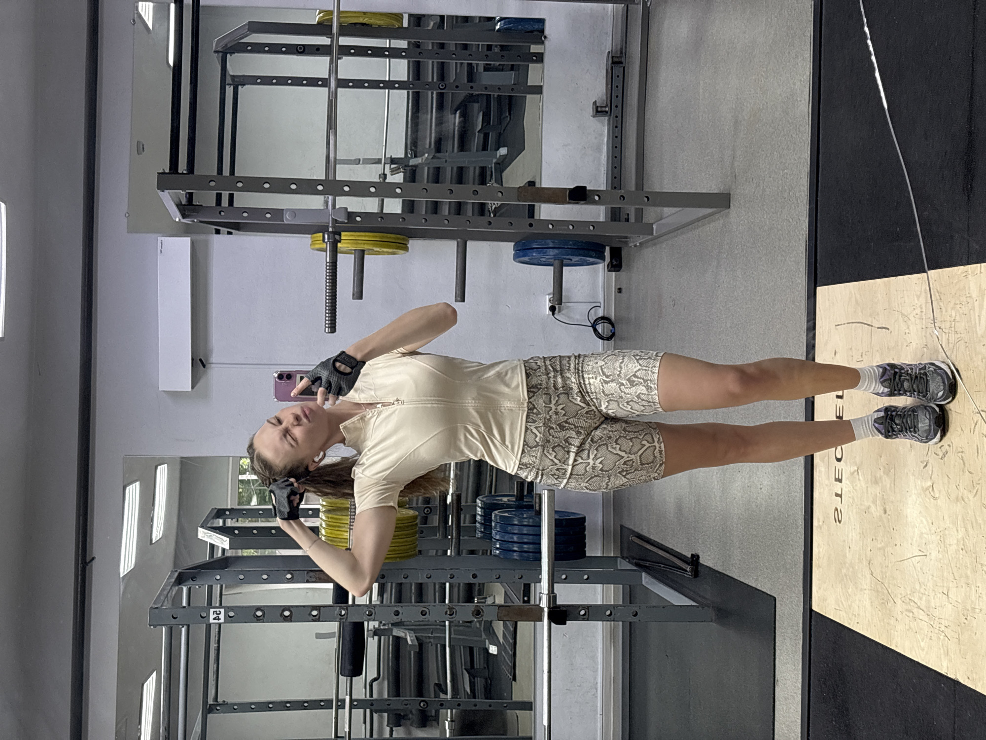 Gym selfie series next to the squat rack, Perm