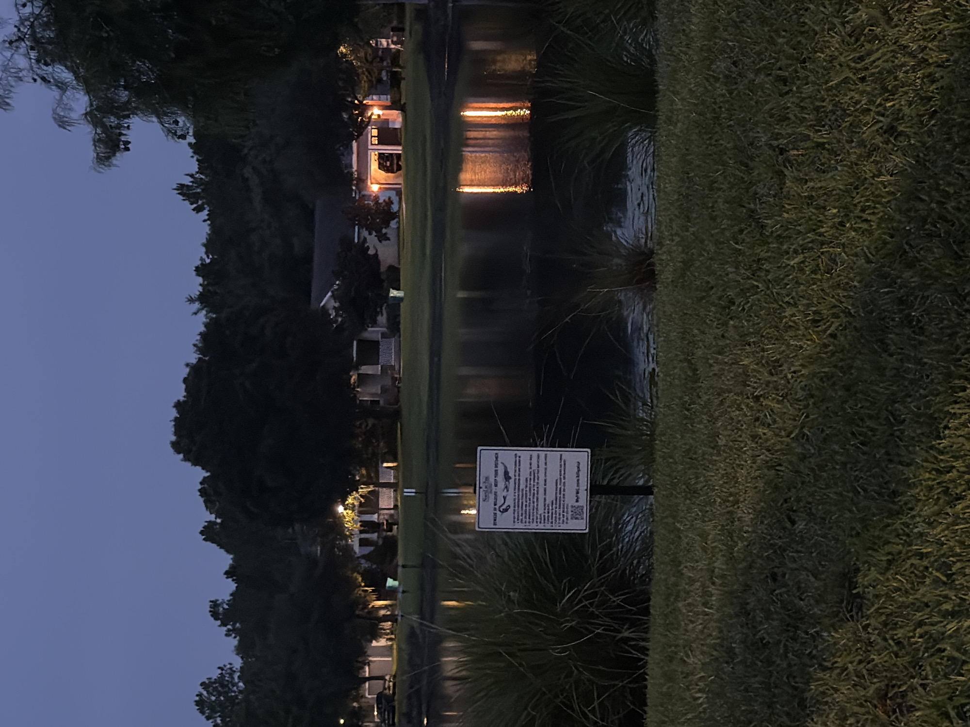 Evening walk along an Orlando lakeside park path