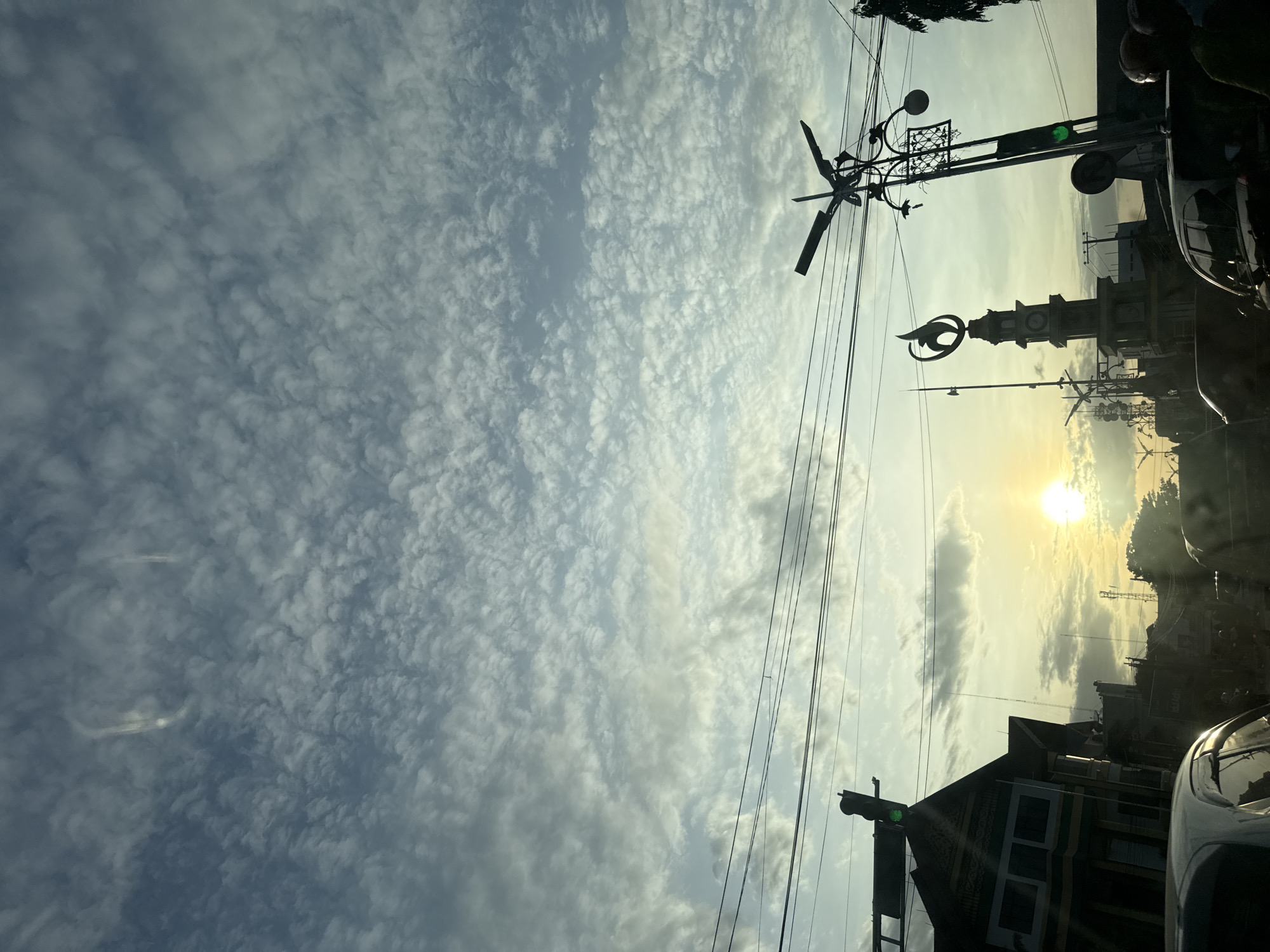 Sunset captured from vehicle in Lhokseumawe, Indonesia