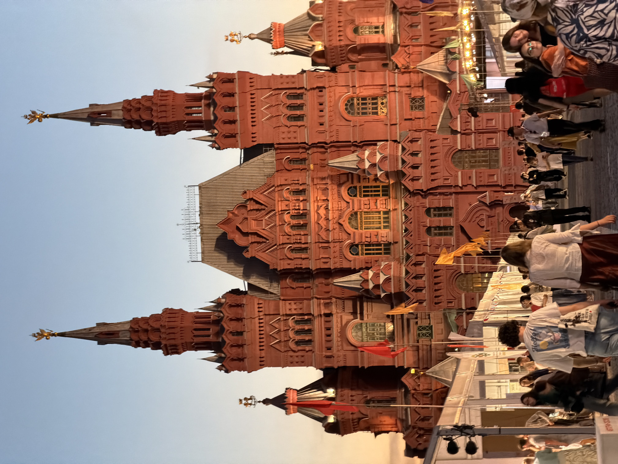 Evening views of illuminated Red Square during Moscow Book Festival