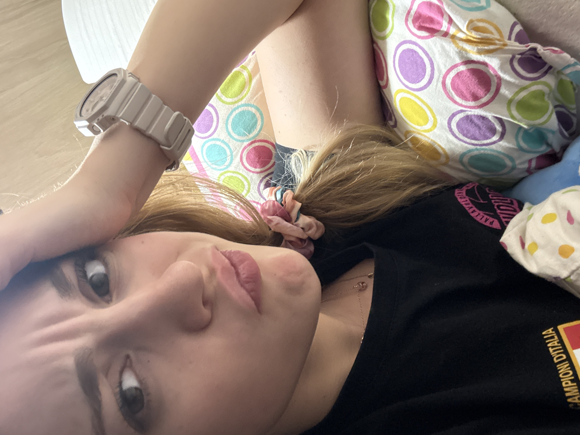 Young woman takes series of selfies in Sofia apartments
