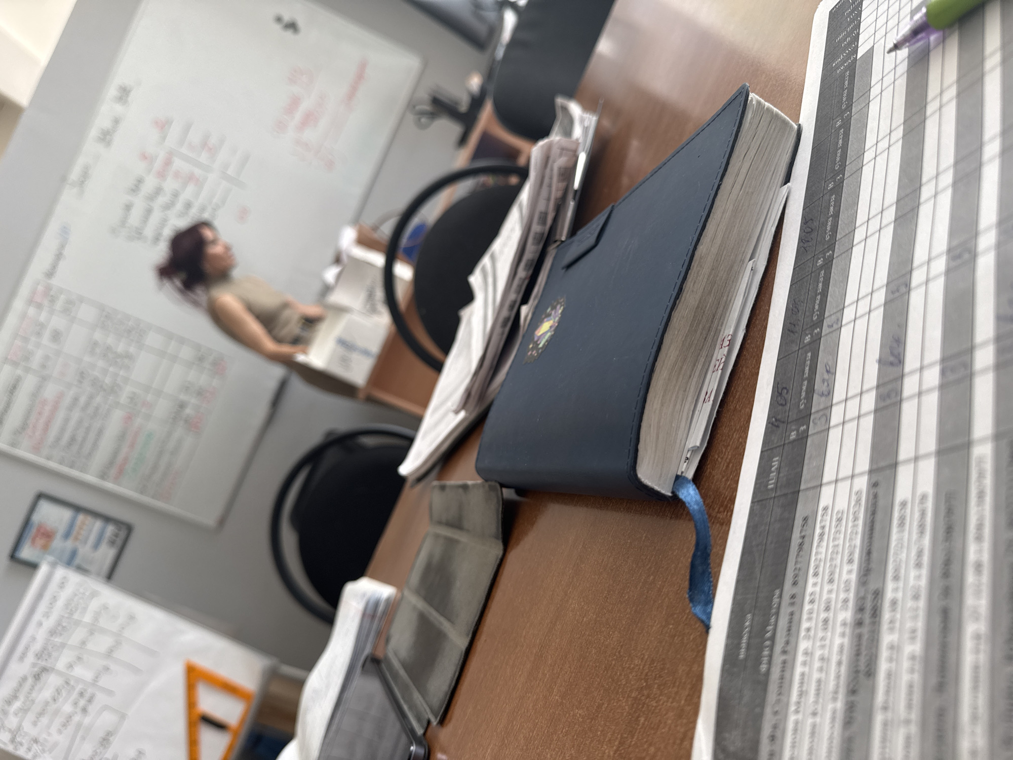 Woman spotted at office desk in early morning Tolyatti