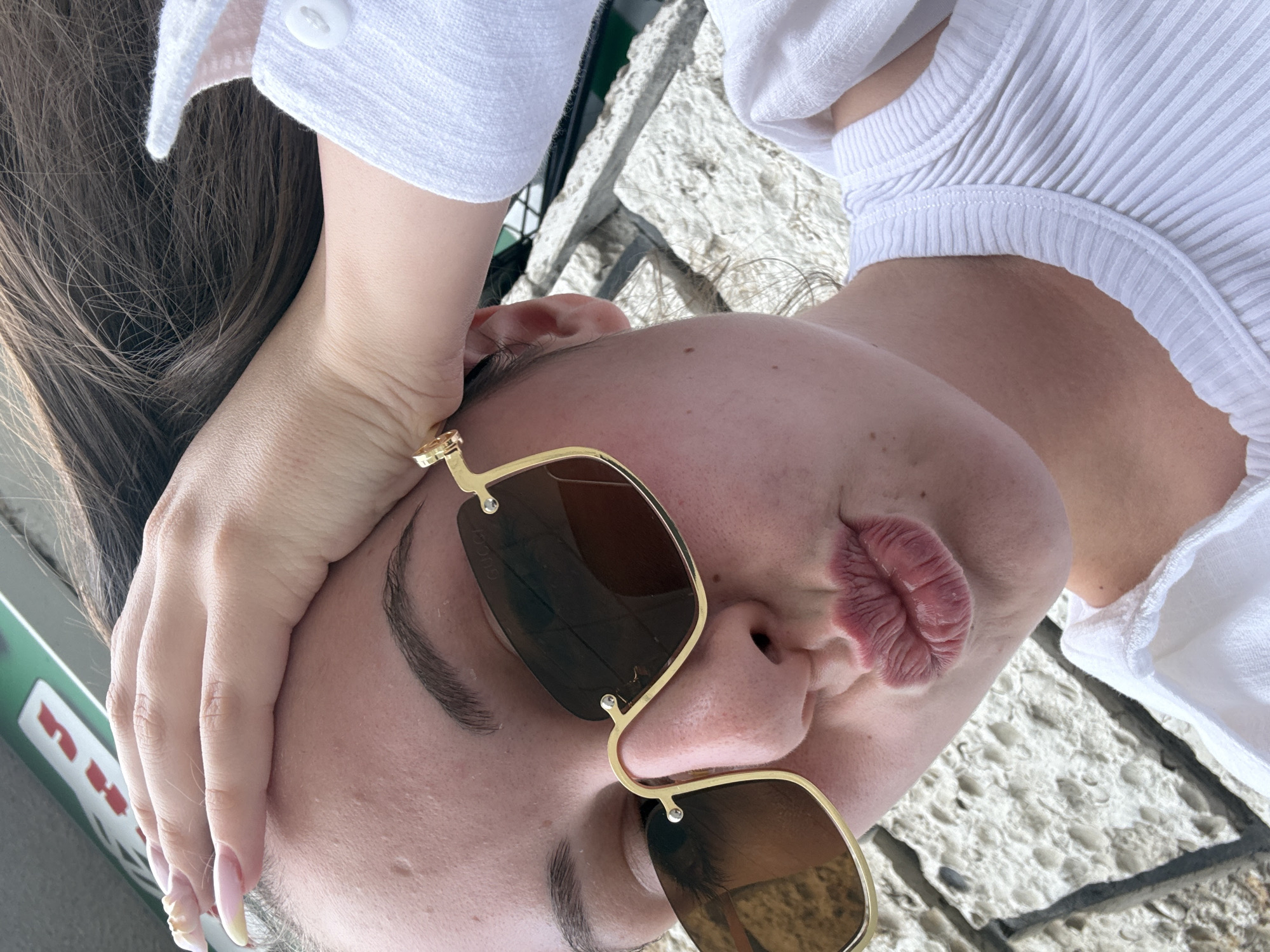 Woman takes selfies with elaborate nails in Burgas