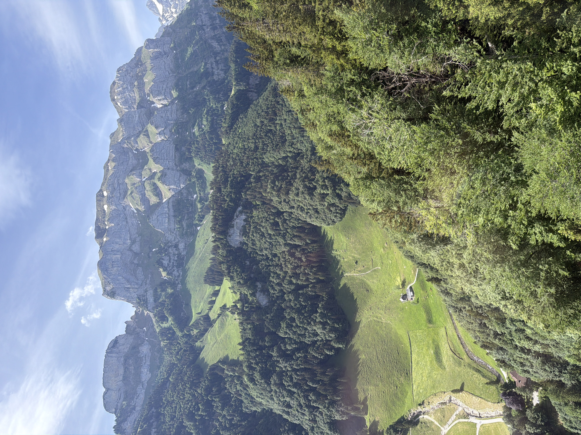 Cable car rider captures Swiss alpine scenery in Schwende-Rüte