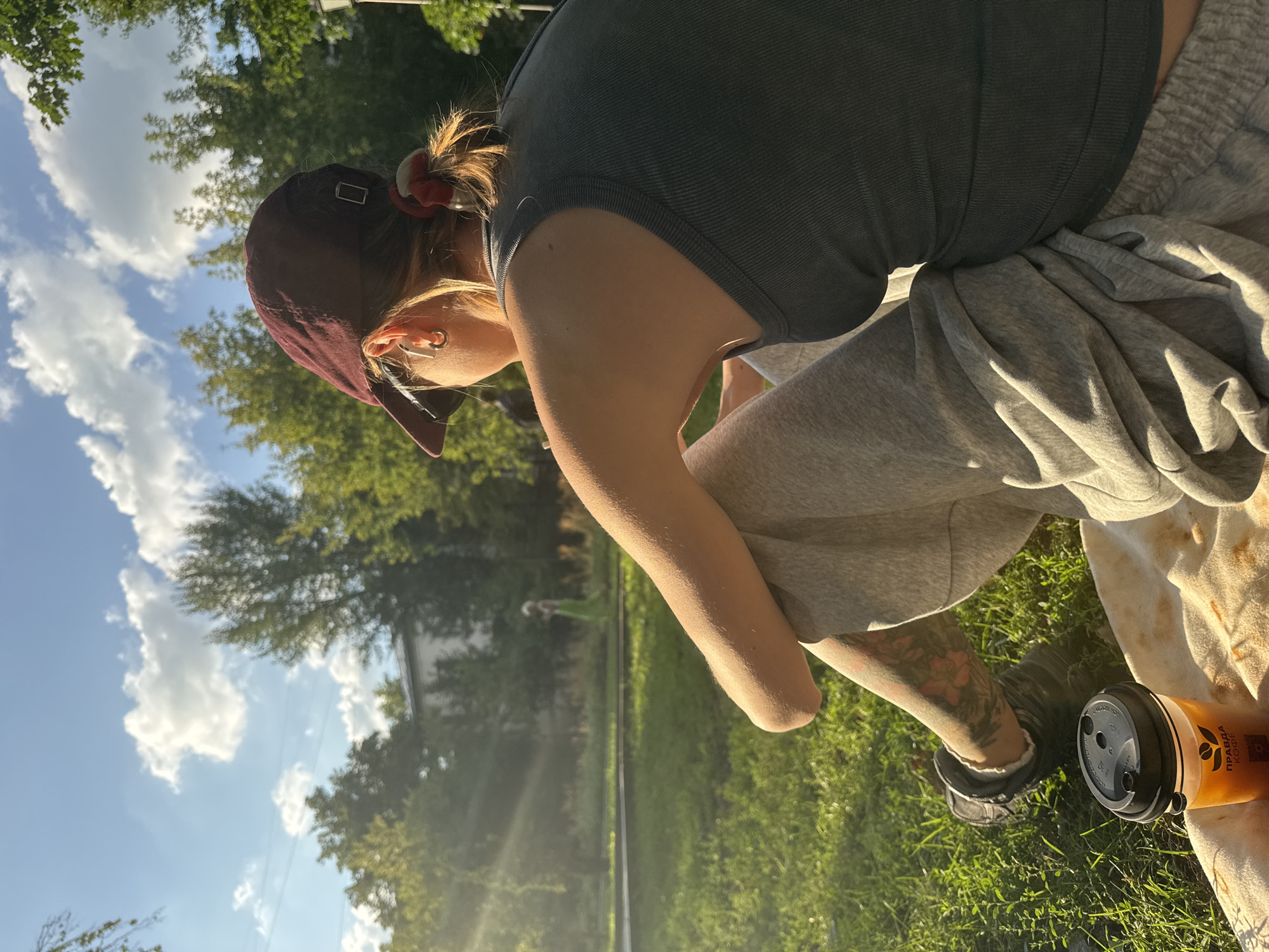Sunny afternoon hang in a Moscow park, kids and all.