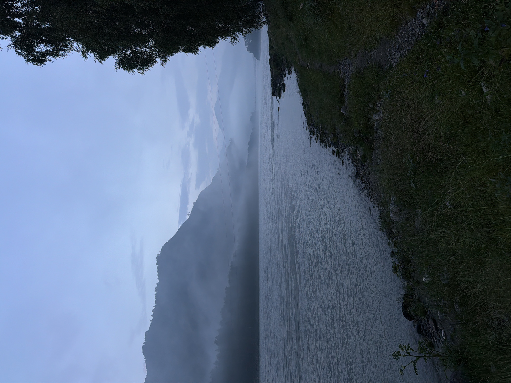 Dusk along a quiet river valley in Anos, Russia
