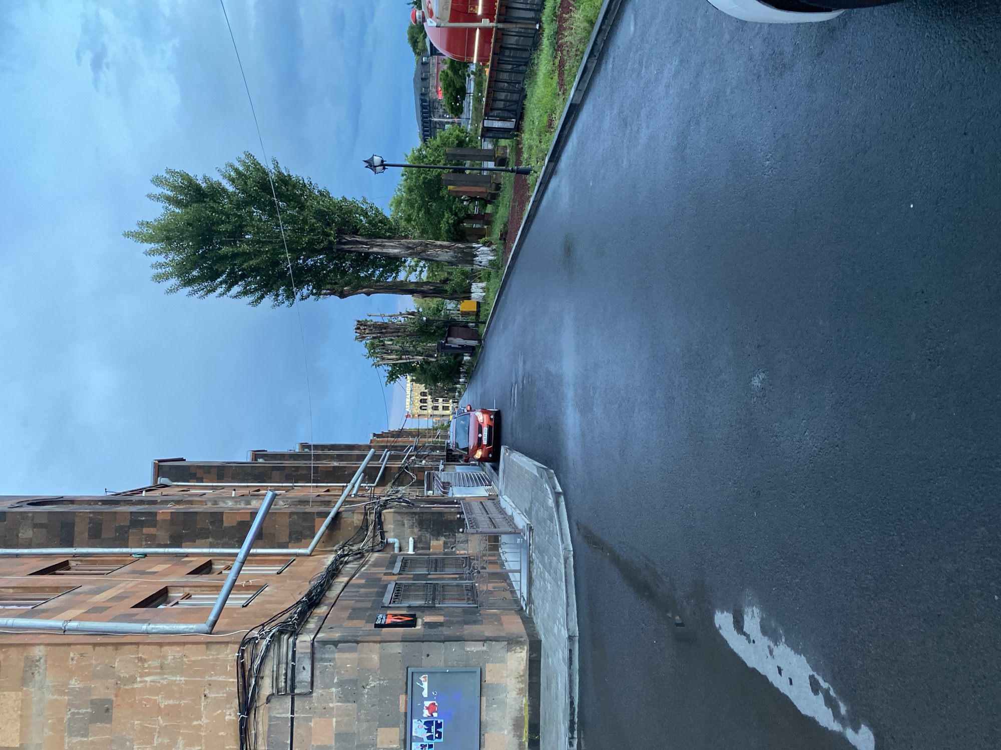 Police activity observed in Gyumri streets during evening hours