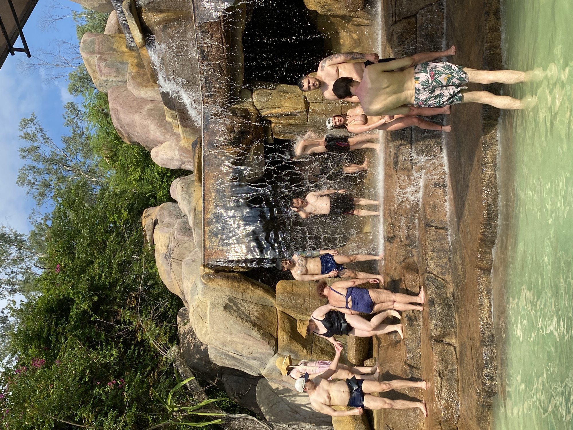 Water park fun at a man-made waterfall in Nha Trang