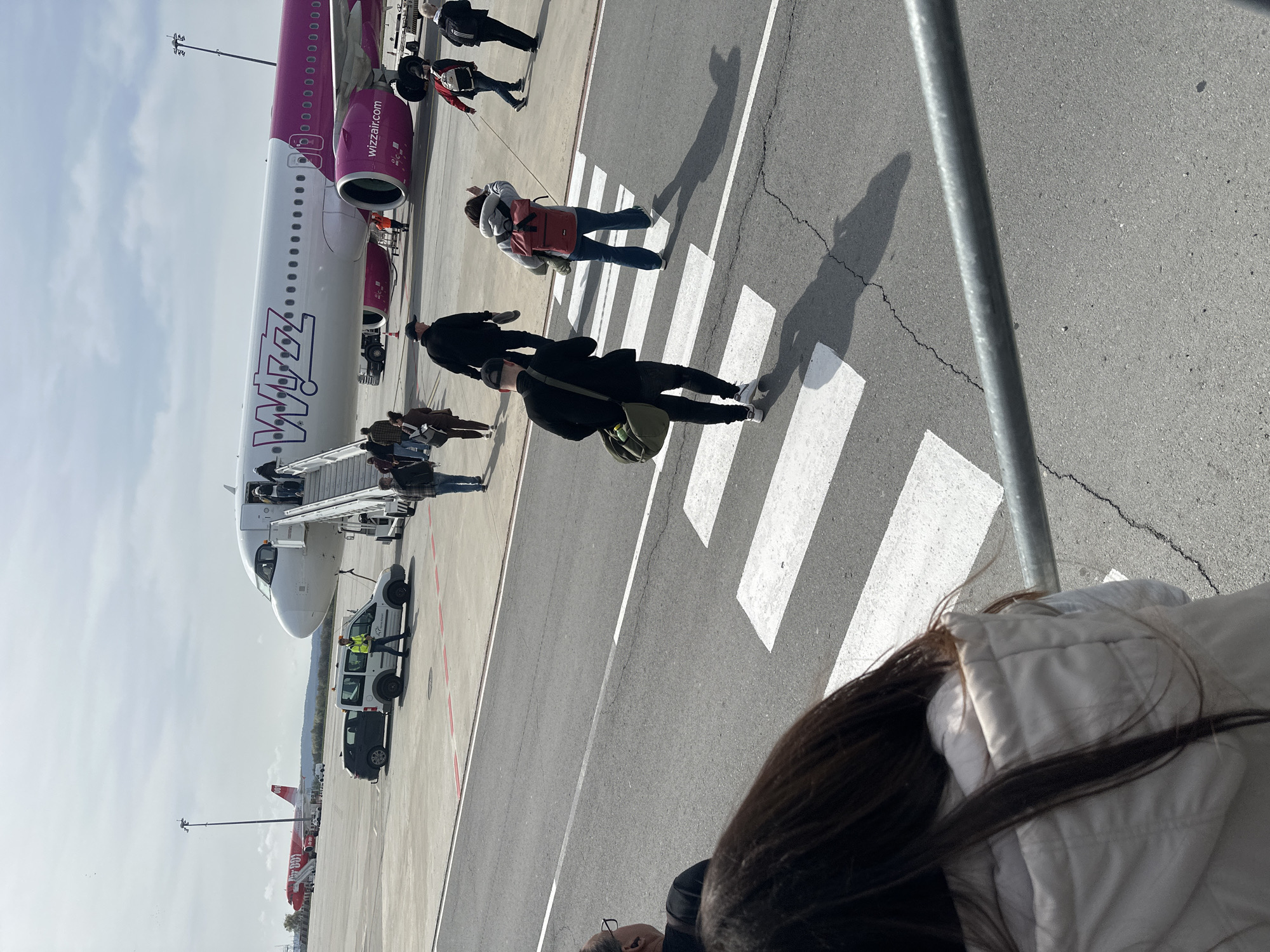 Wizz Air passengers disembark at Aksakovo airport