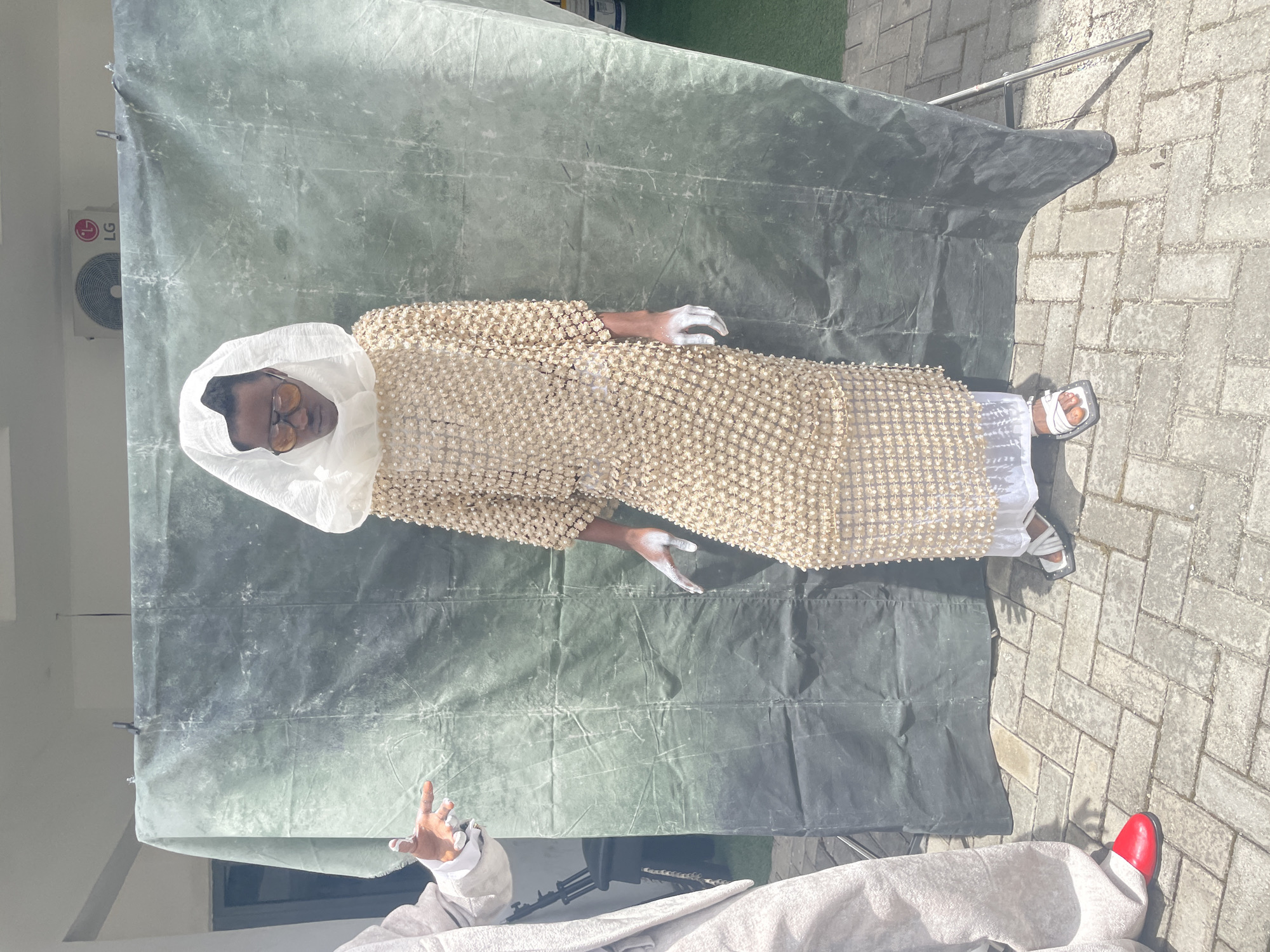 Fashion photoshoot with distinctive styling captured in Lagos