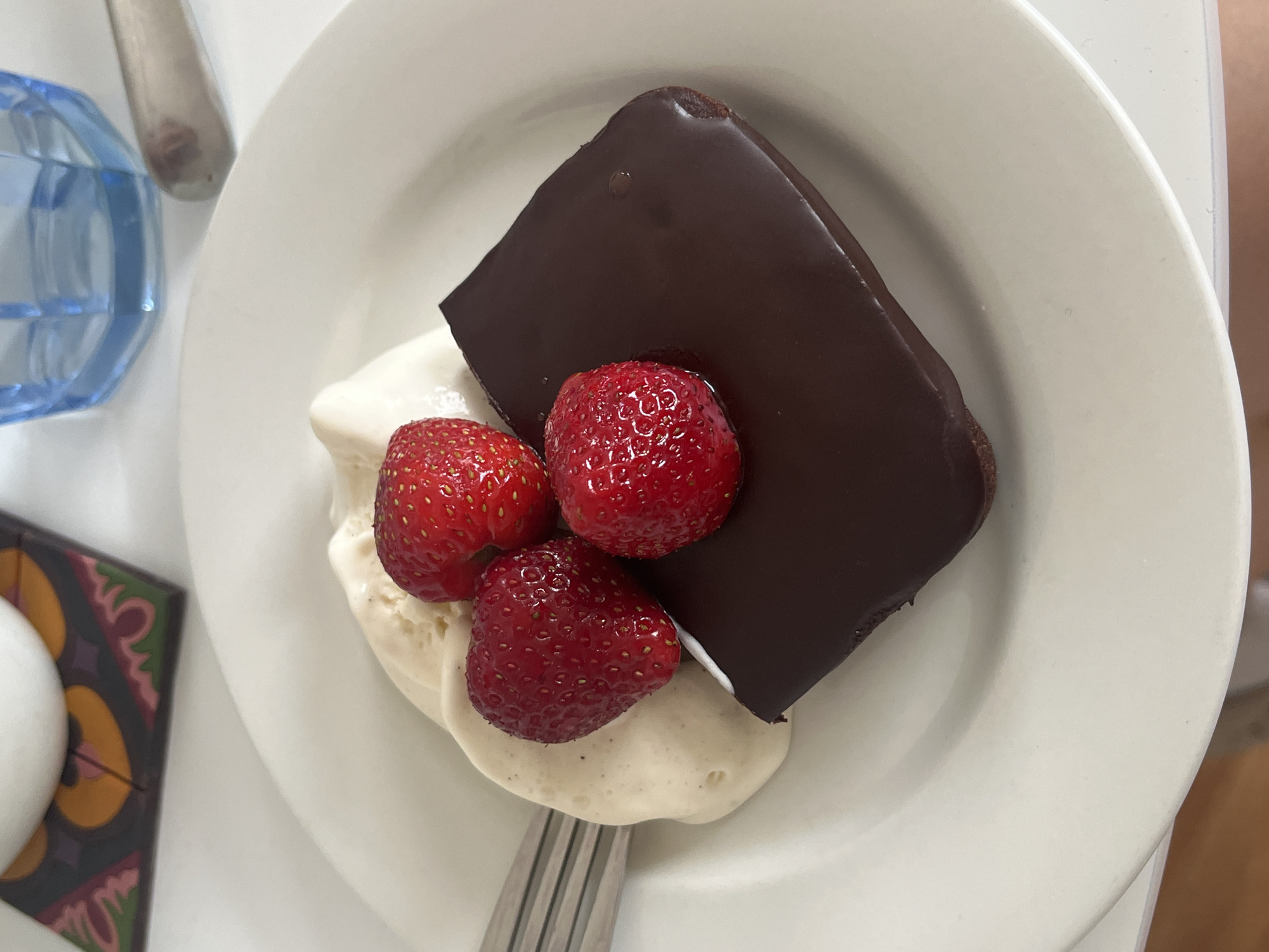 Chocolate brownie dessert photographed in Saarbrücken