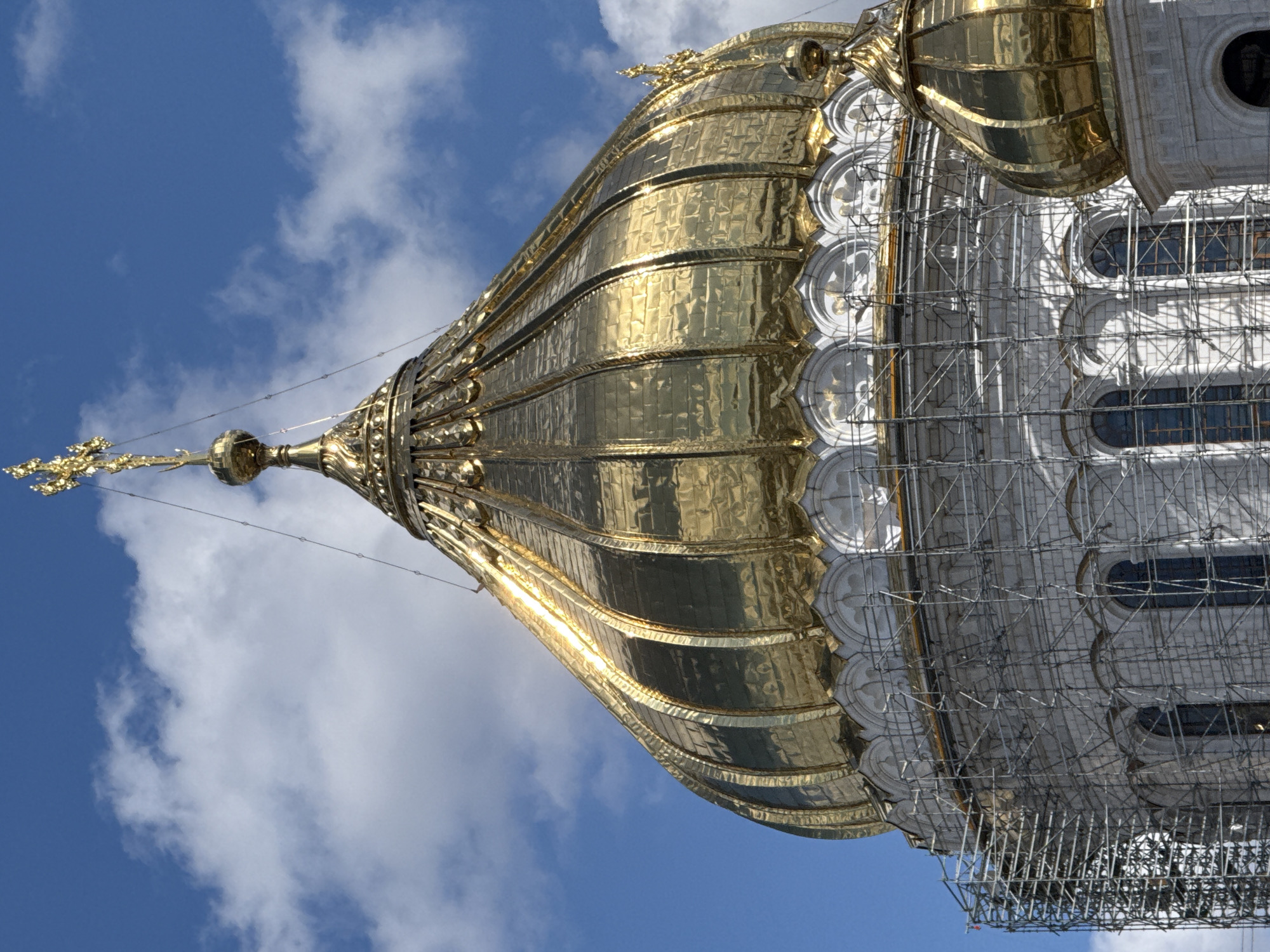 Cathedral domes and street scenes near central Moscow