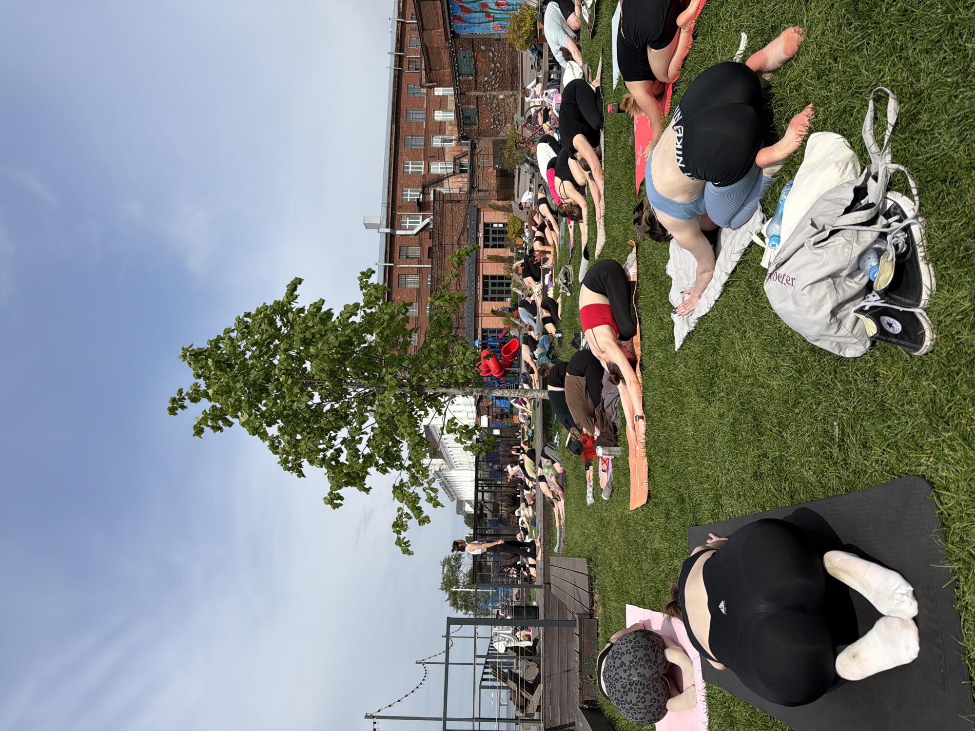 Morning yoga session held at Sevkabel Port, Saint Petersburg