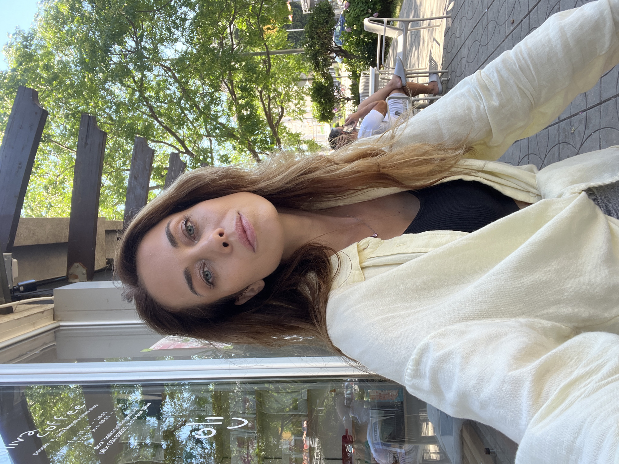 Iced coffee and selfies at a Bar, Montenegro café