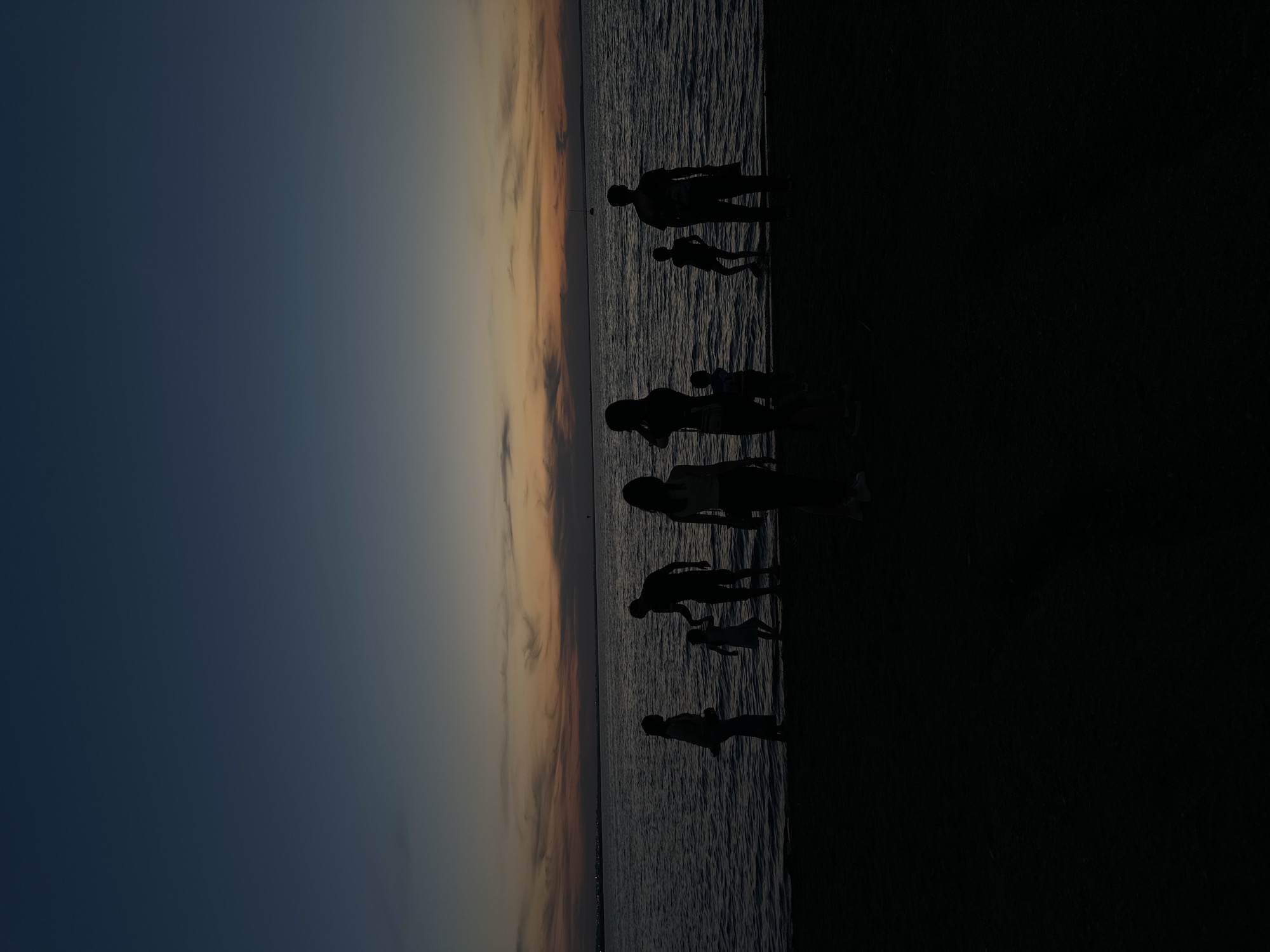 Dusk gathering at a Kazakhstan lakeshore
