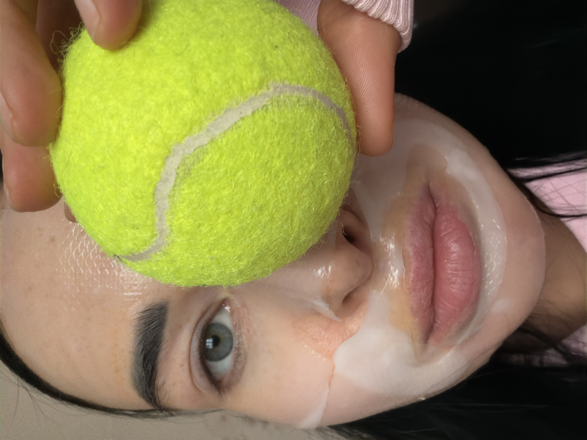 Morning skincare routine documented in Saint Petersburg apartment