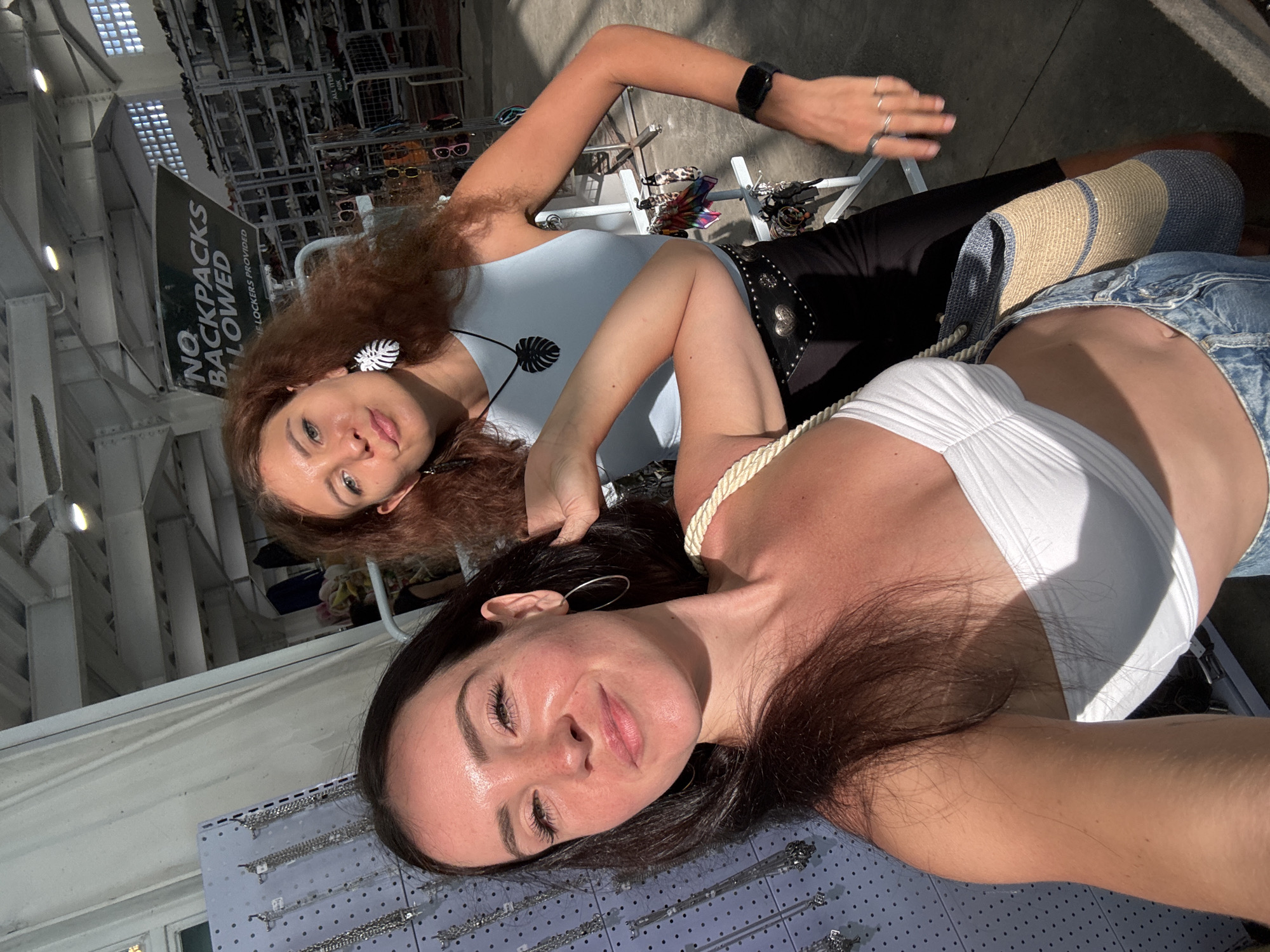 Thrift market browsing and selfies in North Kuta