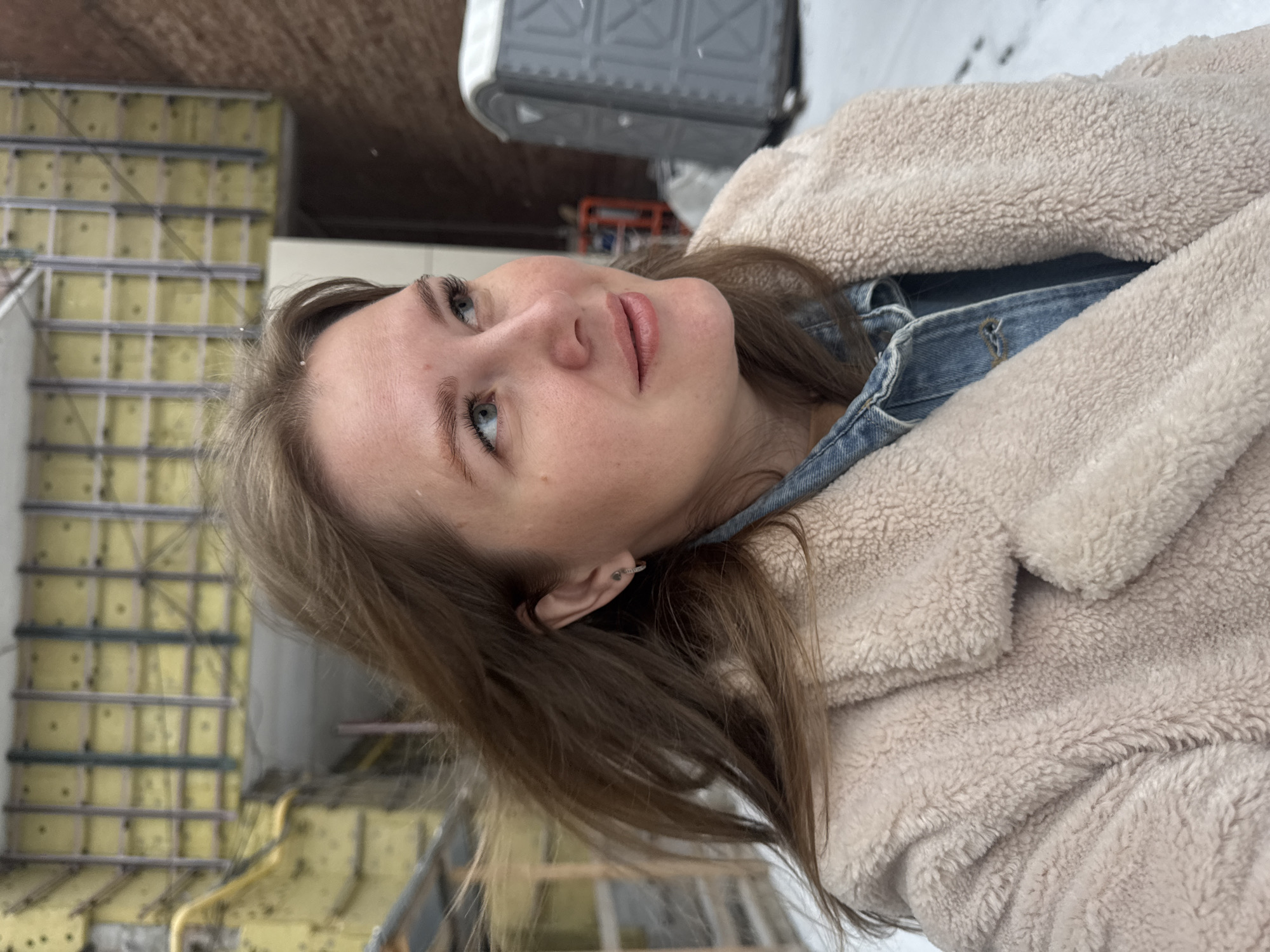 Woman photographed in snowy conditions in Perm, Russia
