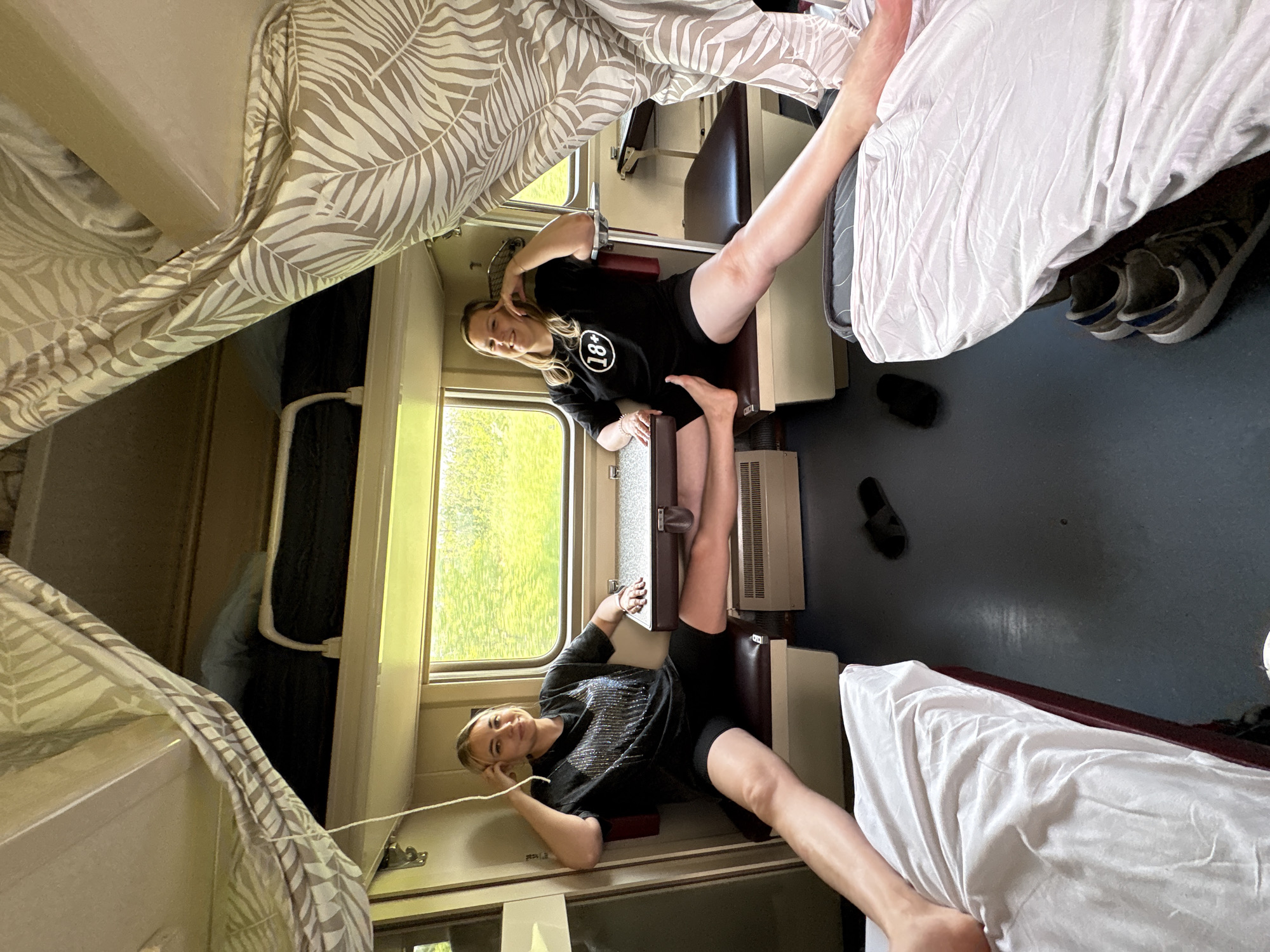 Train passengers observed in compartment in Eremeevka, Russia