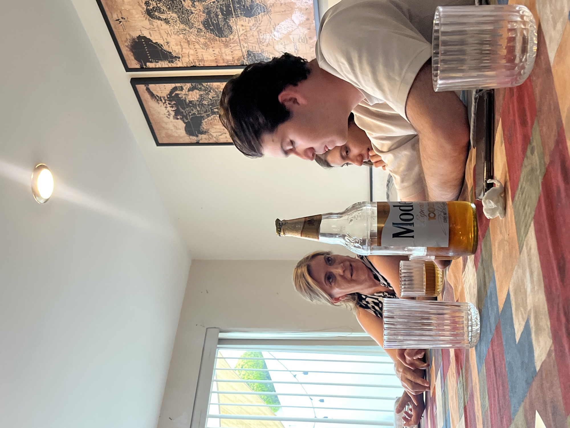 Multi-generational family meal gathering in Tlaxcalancingo dining room