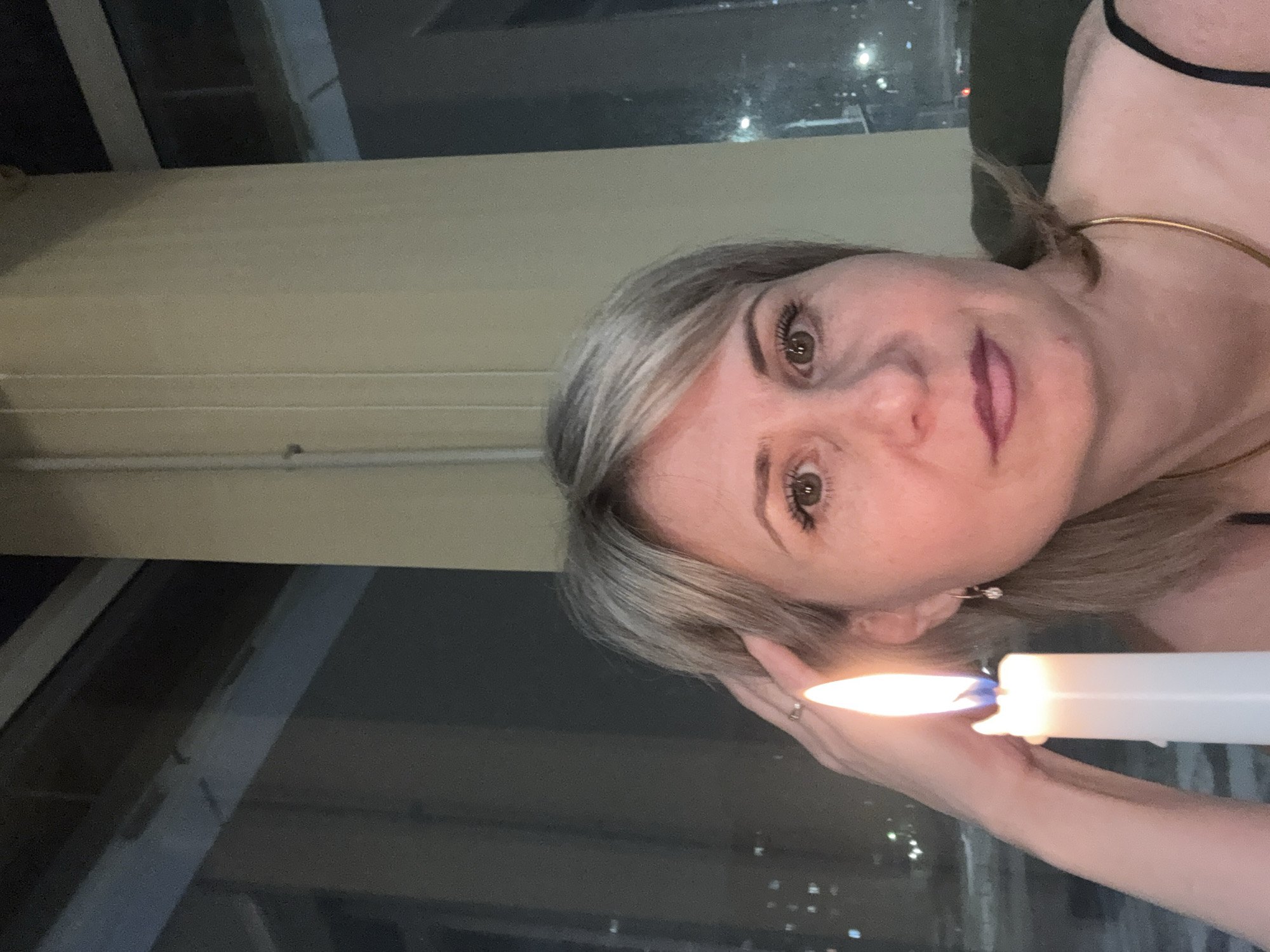 Restaurant meal with purple glittered dessert and champagne in Nizhnevartovsk