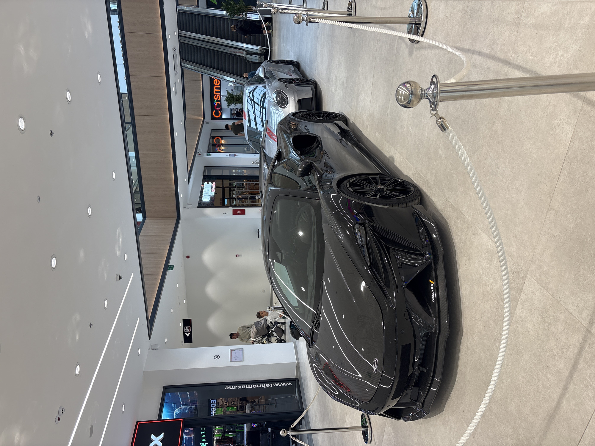 Sports car displayed at Montenegro shopping mall