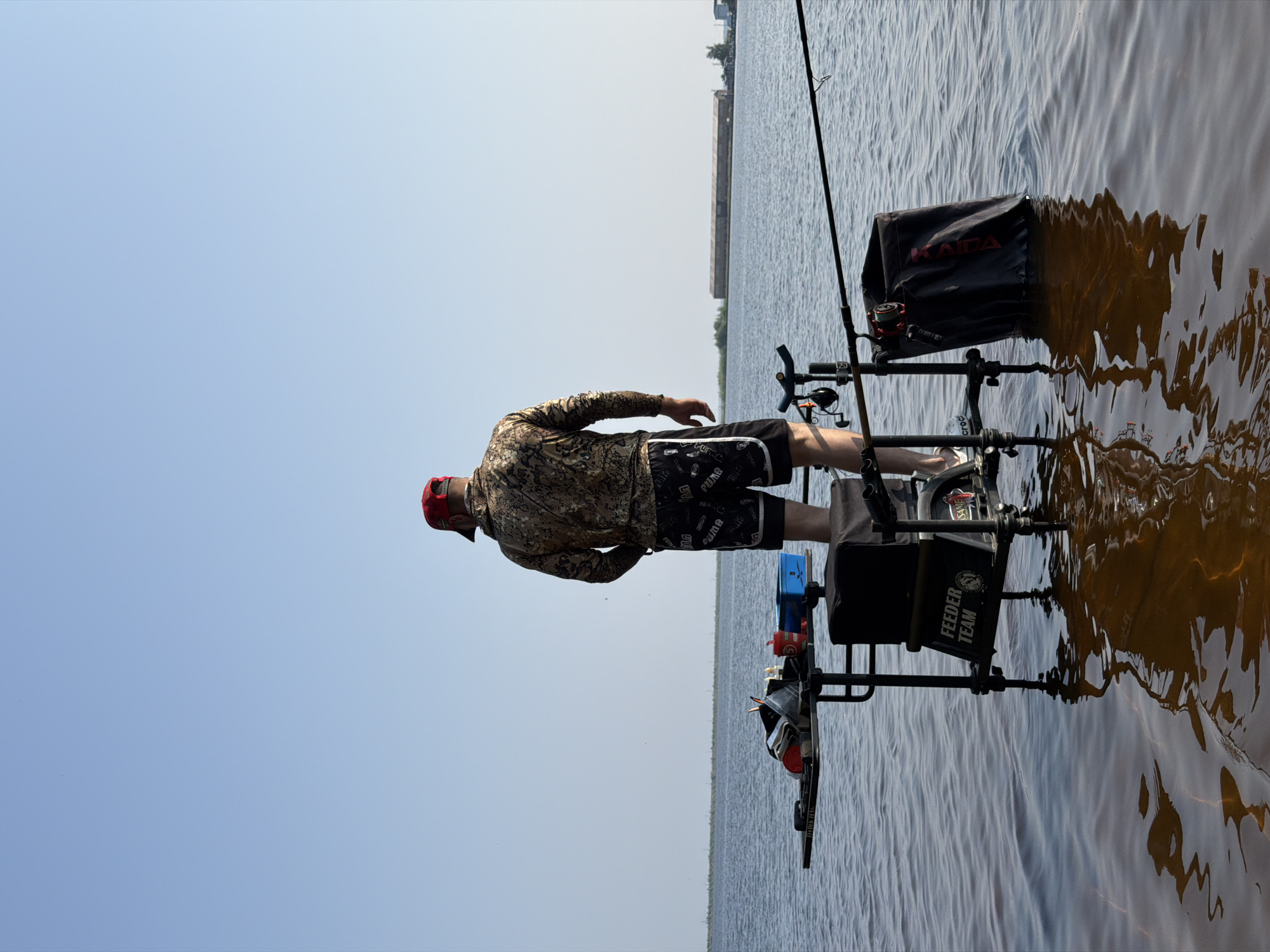 Summer day on the Kama River: paddleboarding, fishing, and park life.