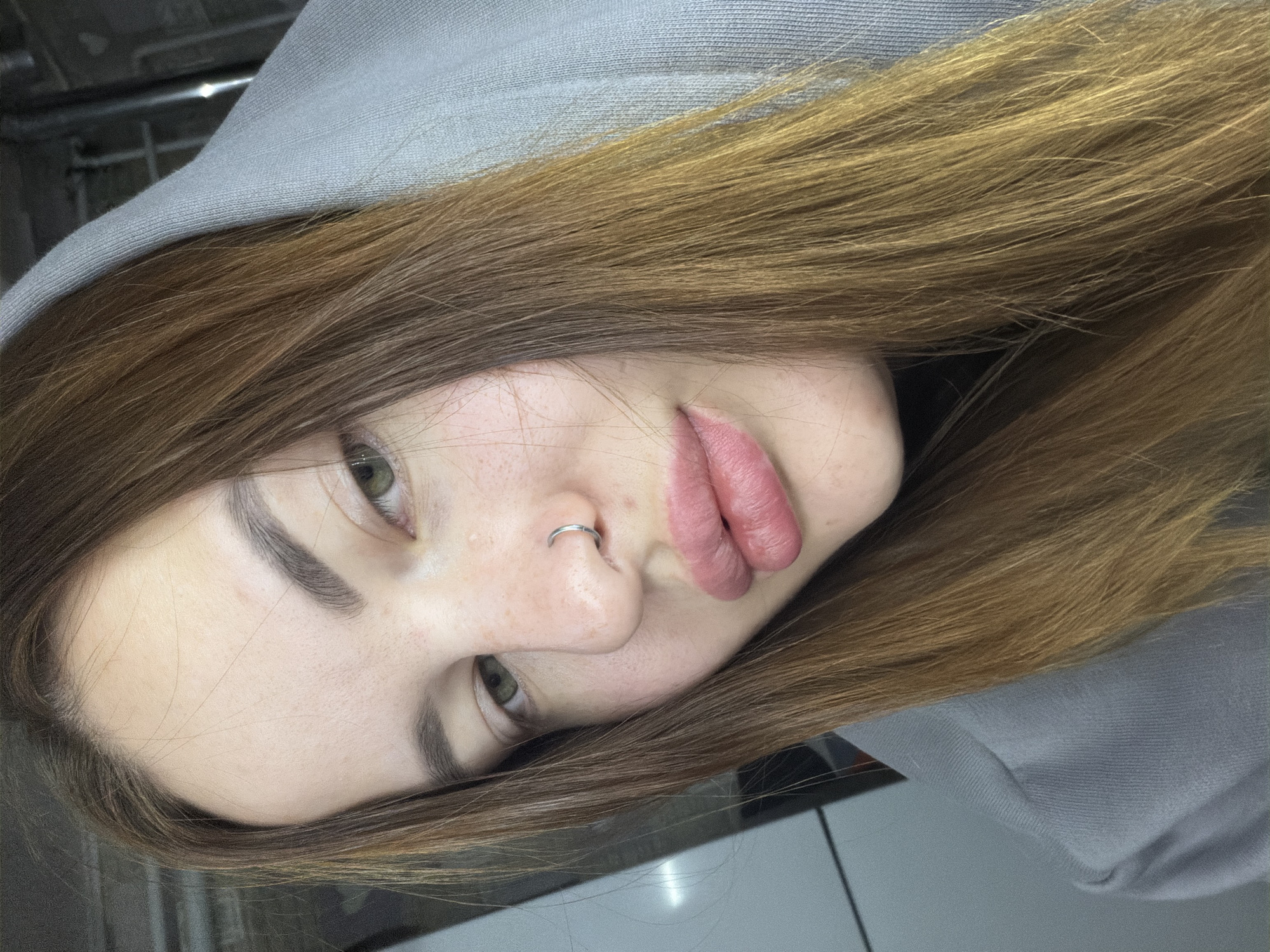 Young woman photographed in multiple angles in Port-Katon, Russia