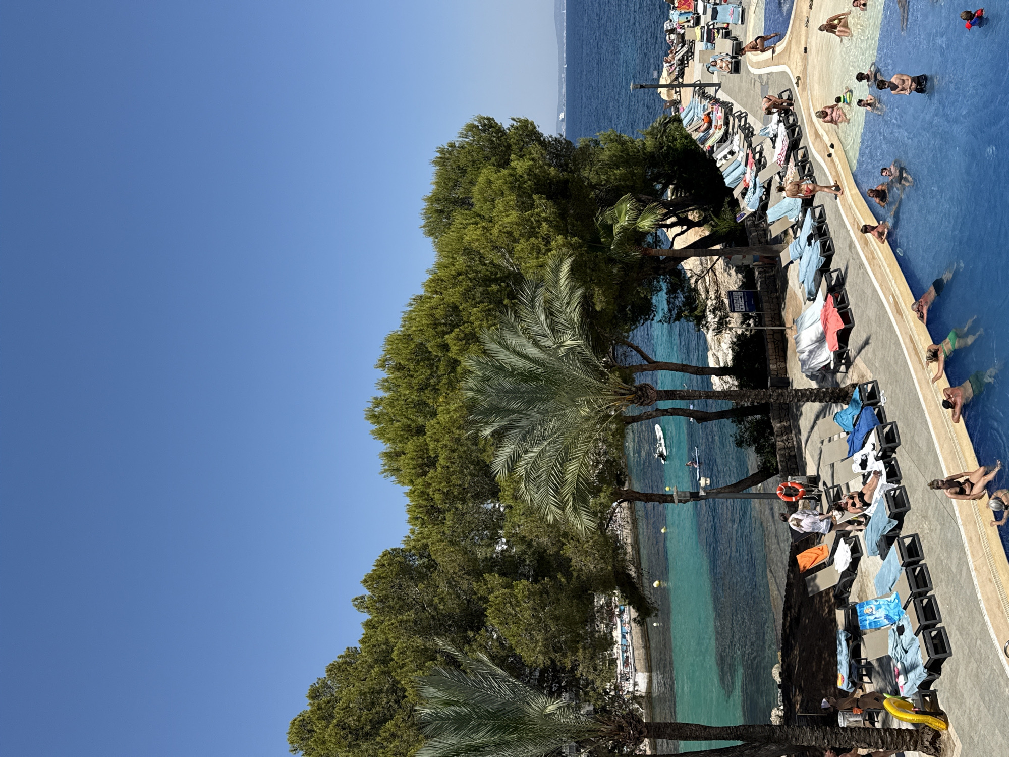 Sunny afternoon at a Mallorcan resort overlooking the Mediterranean