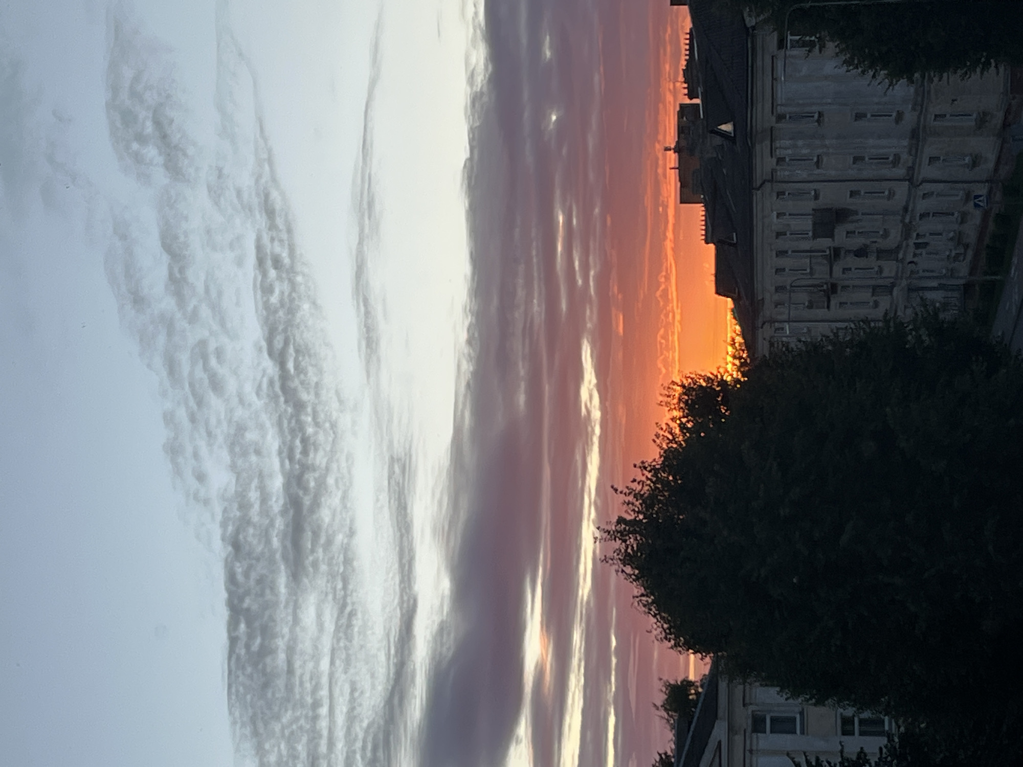 Sunset over Kohtla-Järve rooftops, Estonia