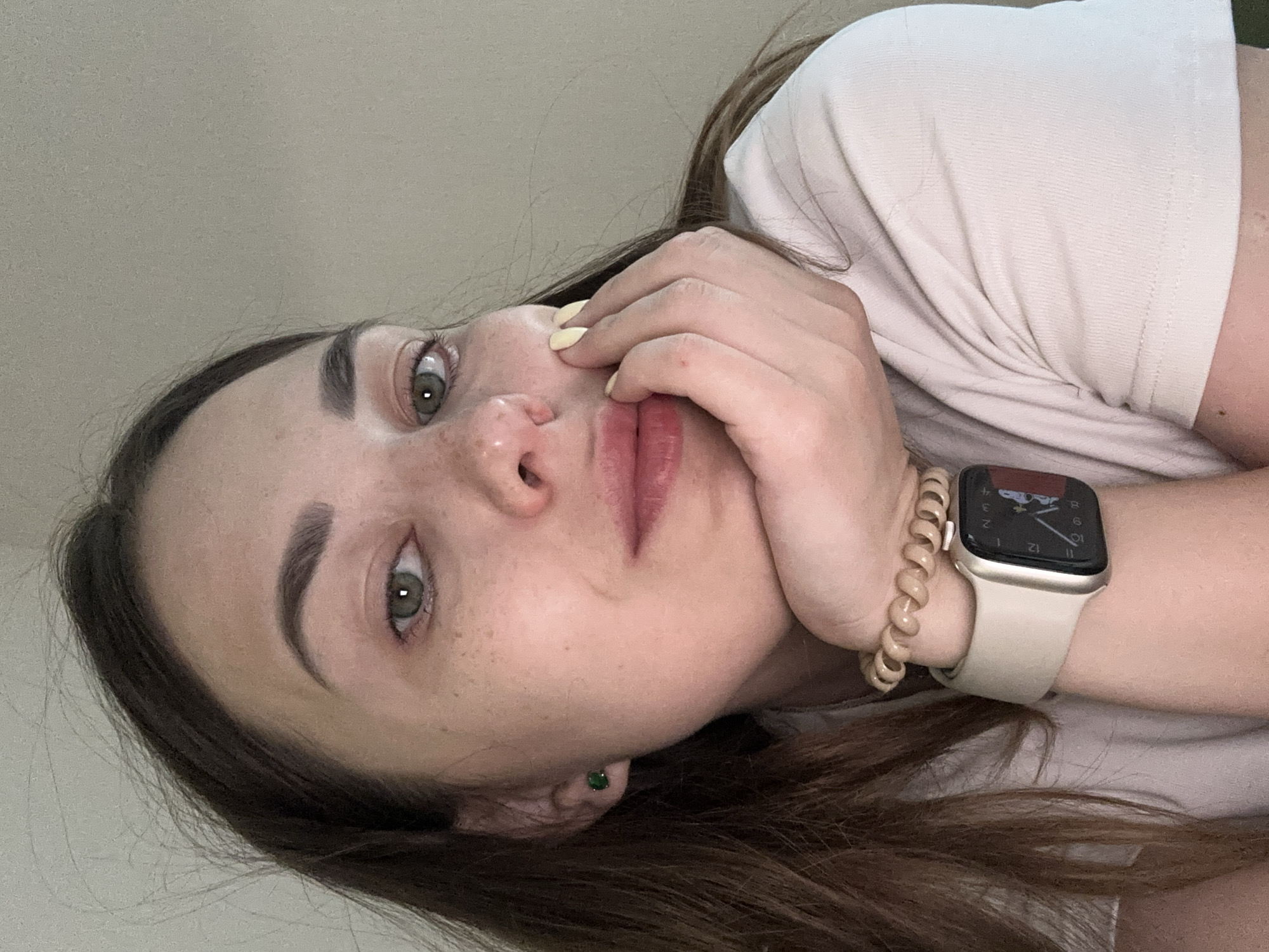 Mirror selfie and close-up portrait, Perm apartment