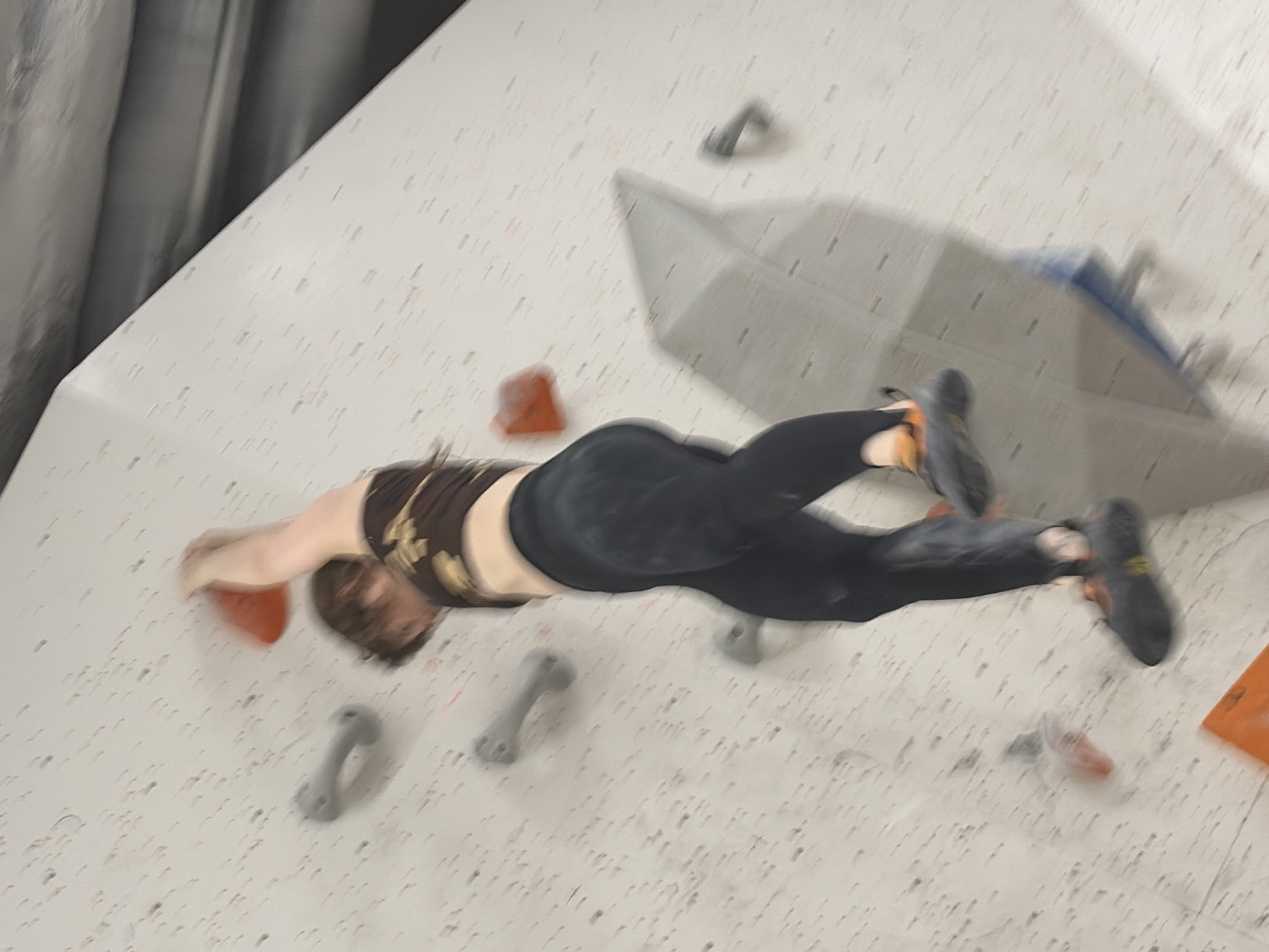 Bouldering session at a Moscow indoor climbing gym