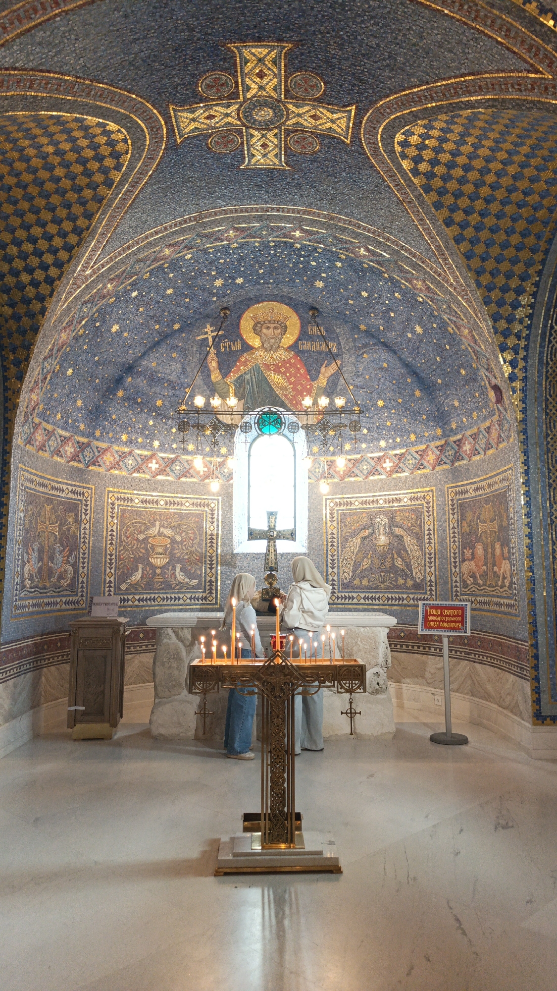 Visitors document St. Vladimir Cathedral tour in Sevastopol