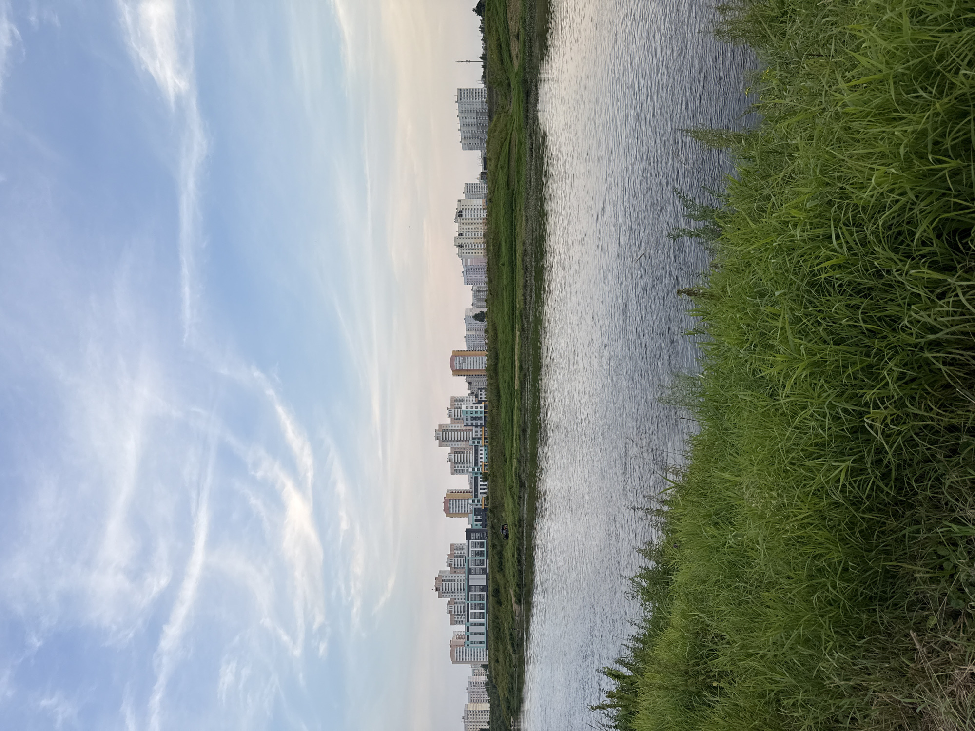 Dnieper riverbank in Mahilyow, afternoon into sunset