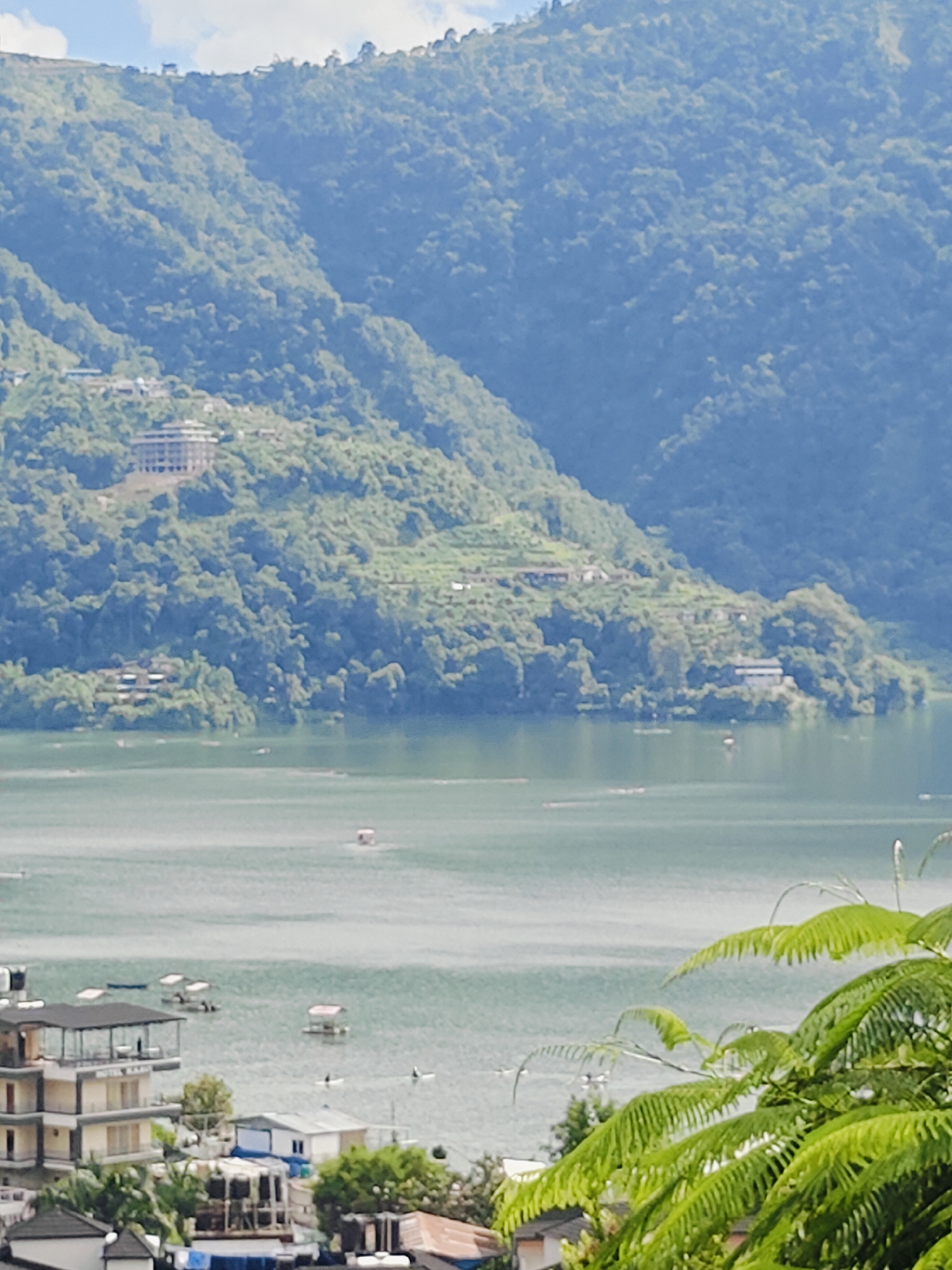 Morning around Phewa Lake — views, flowers, and a lakeside park