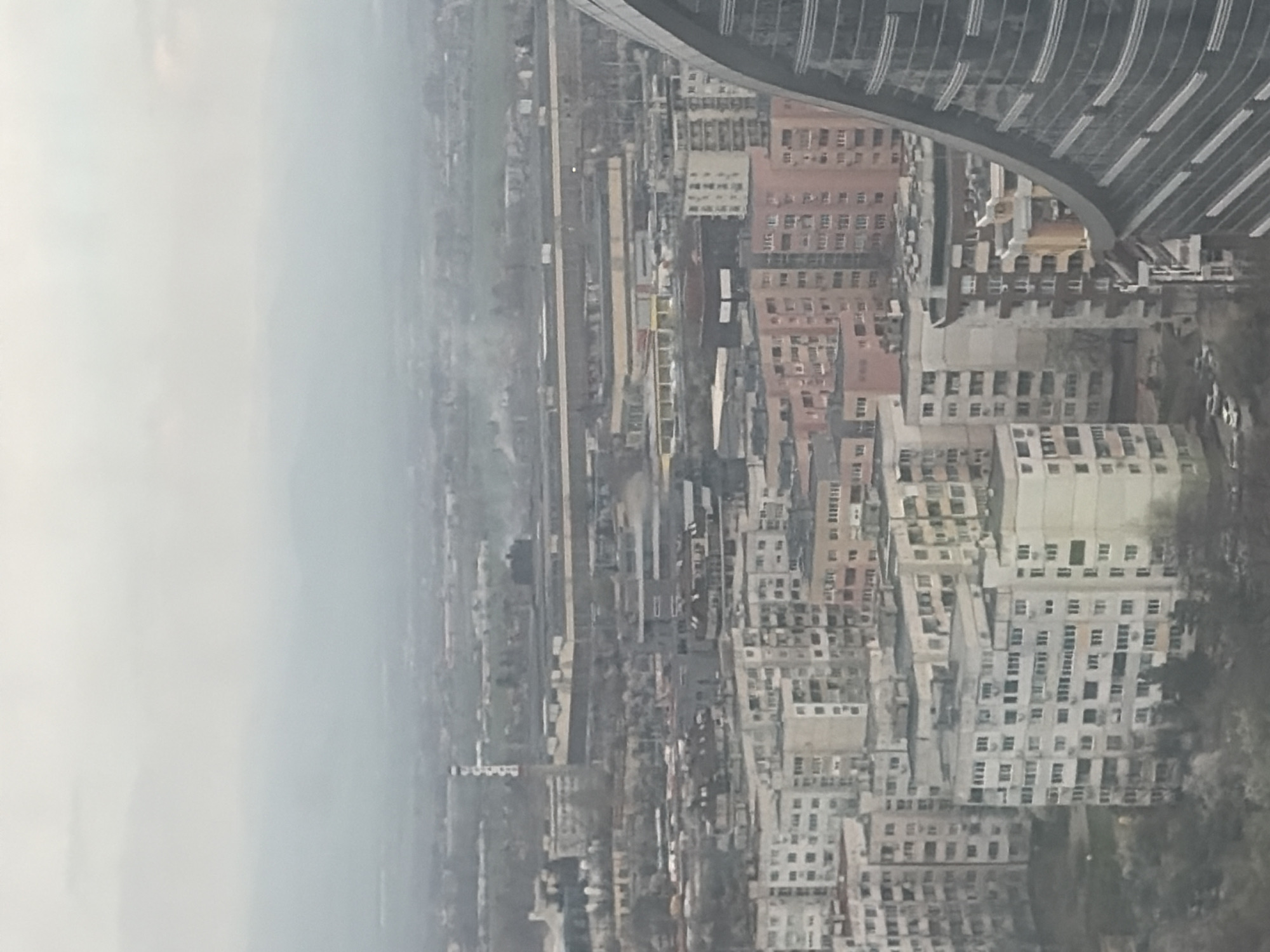 Aerial view captured of Sofia cityscape from elevated position