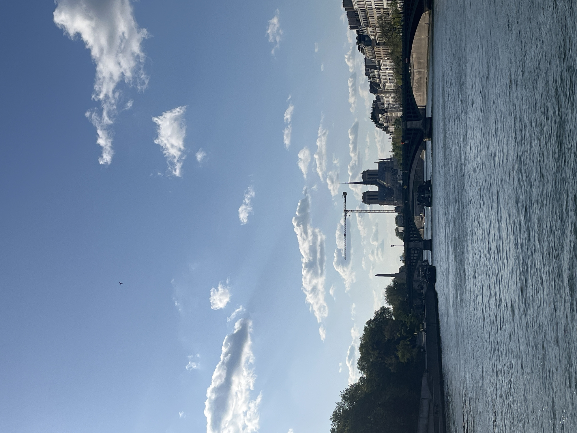 Clear skies over Seine River captured in Paris