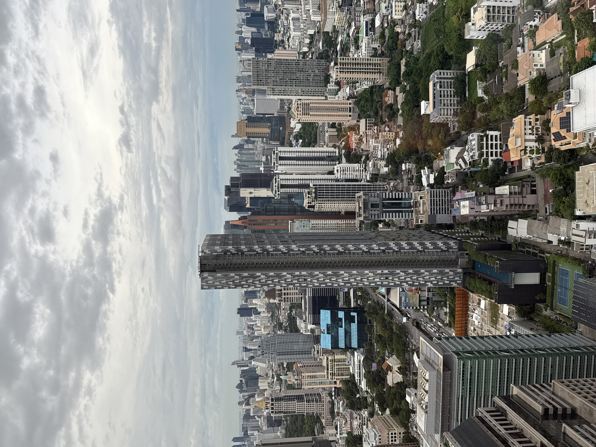 Bangkok skyline and streets on a stormy late morning