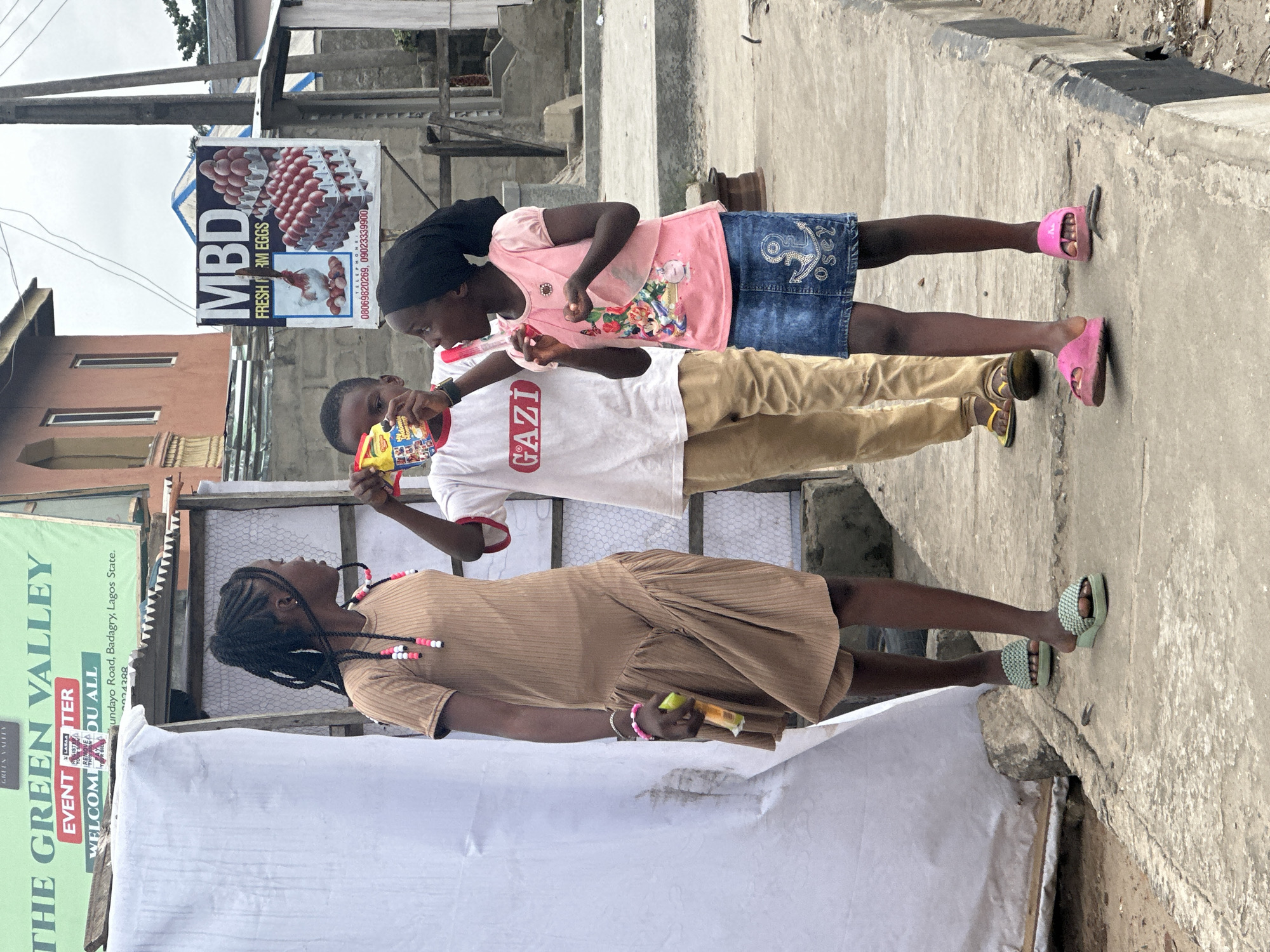 Everyday foot traffic along the streets of Badagry, Nigeria