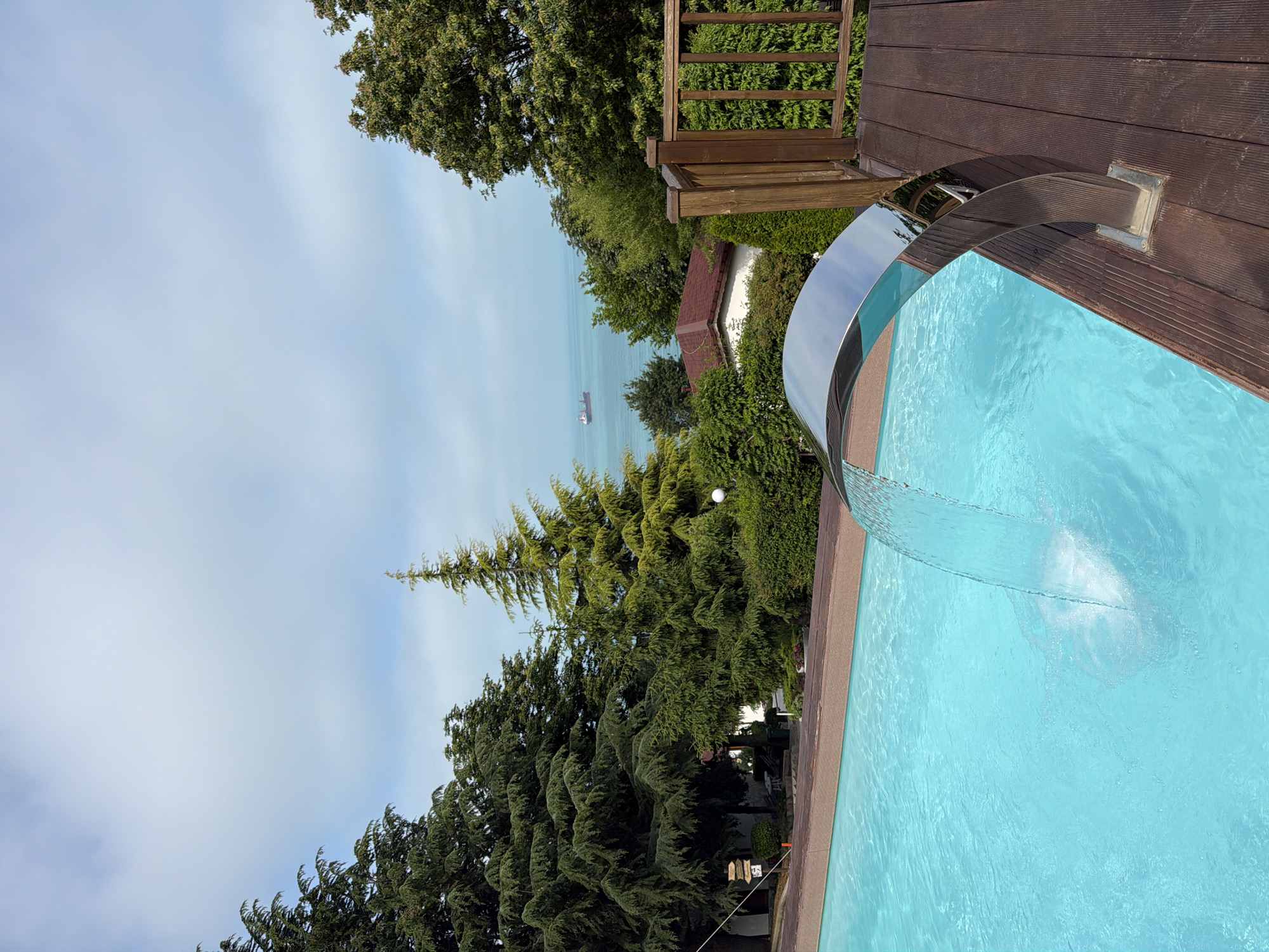 Poolside photography session captured at Varna coastal facility