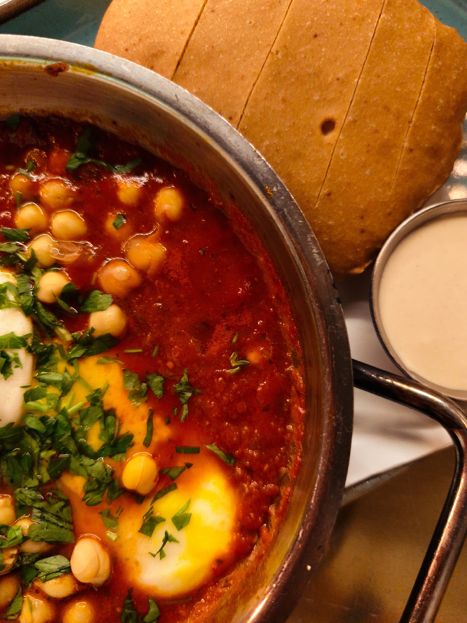 Shakshuka breakfast spread, Jerusalem