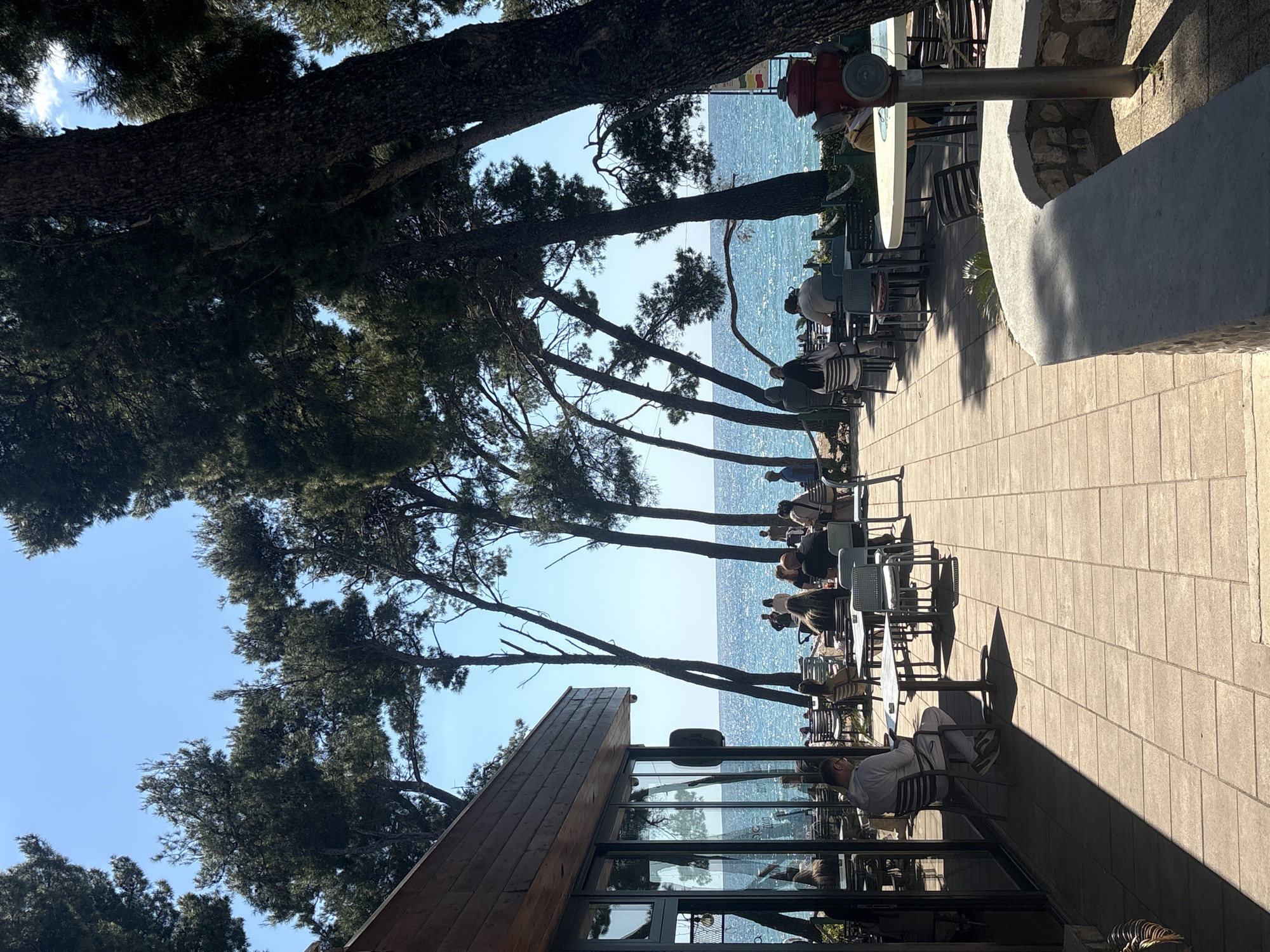 Coastal cafe serves diners on seaside terrace in Bar