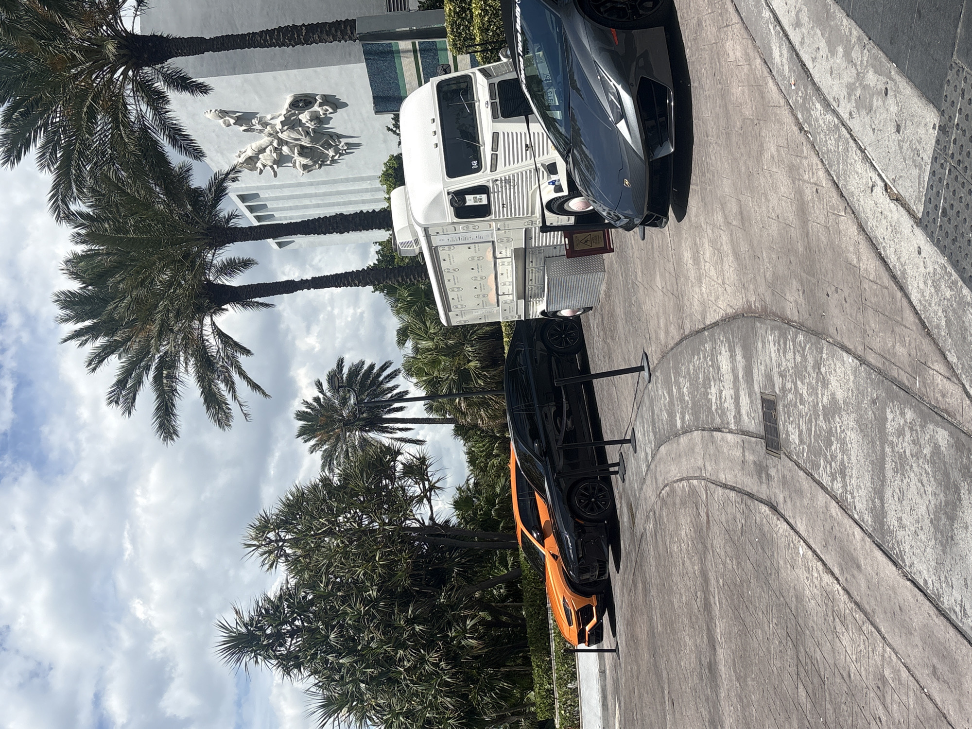 Luxury sports car spotted parked near food truck in Miami Beach