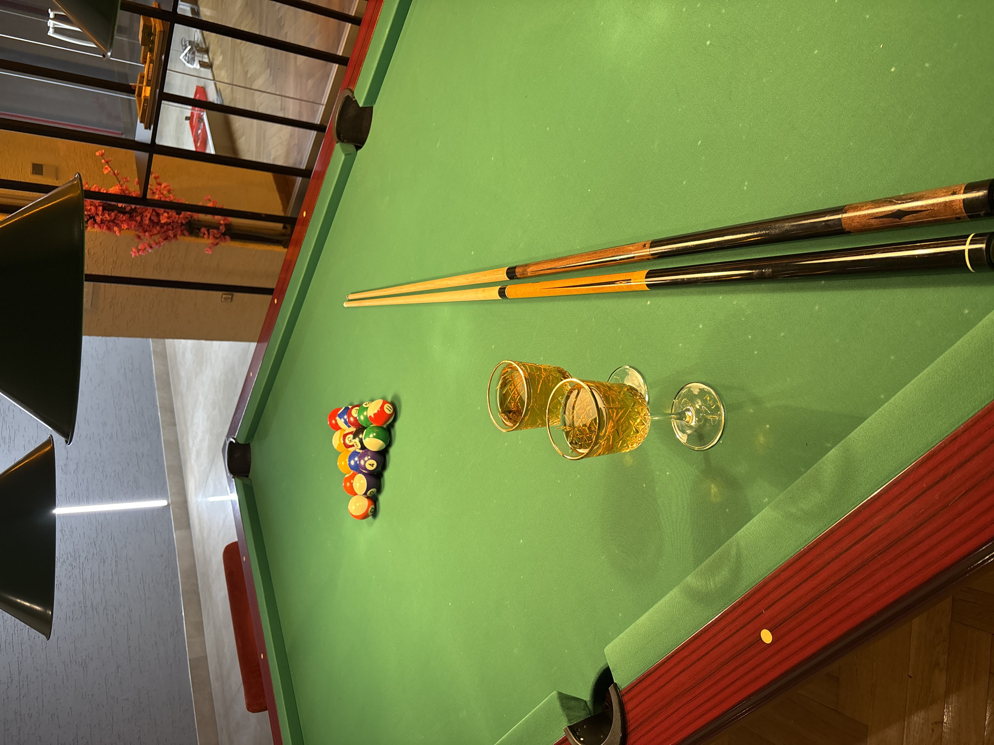 Pool table set up and ready in Kâğıthane, Istanbul