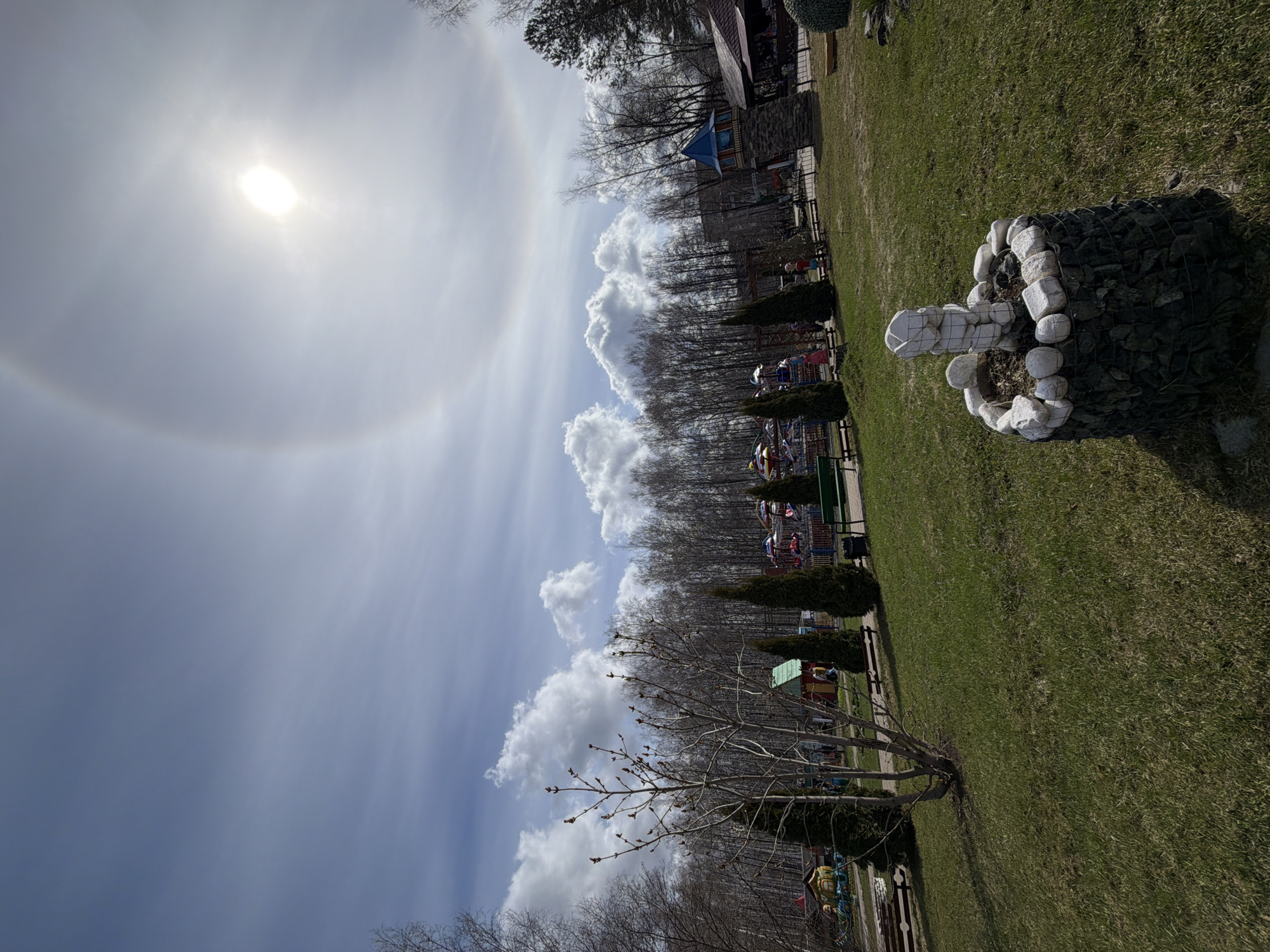 Families enjoy spring morning at Chaikovsky amusement park