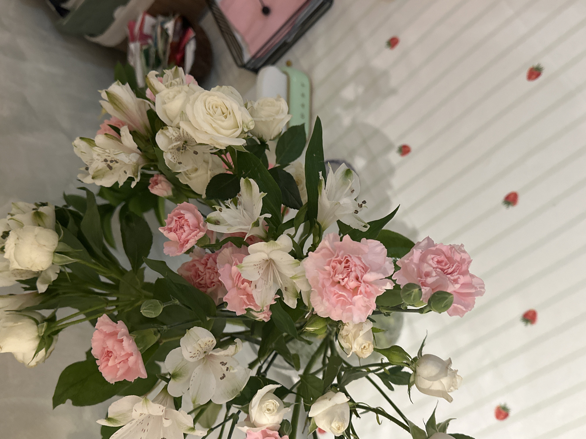 Floral arrangements photographed repeatedly across Montenegro coastal towns