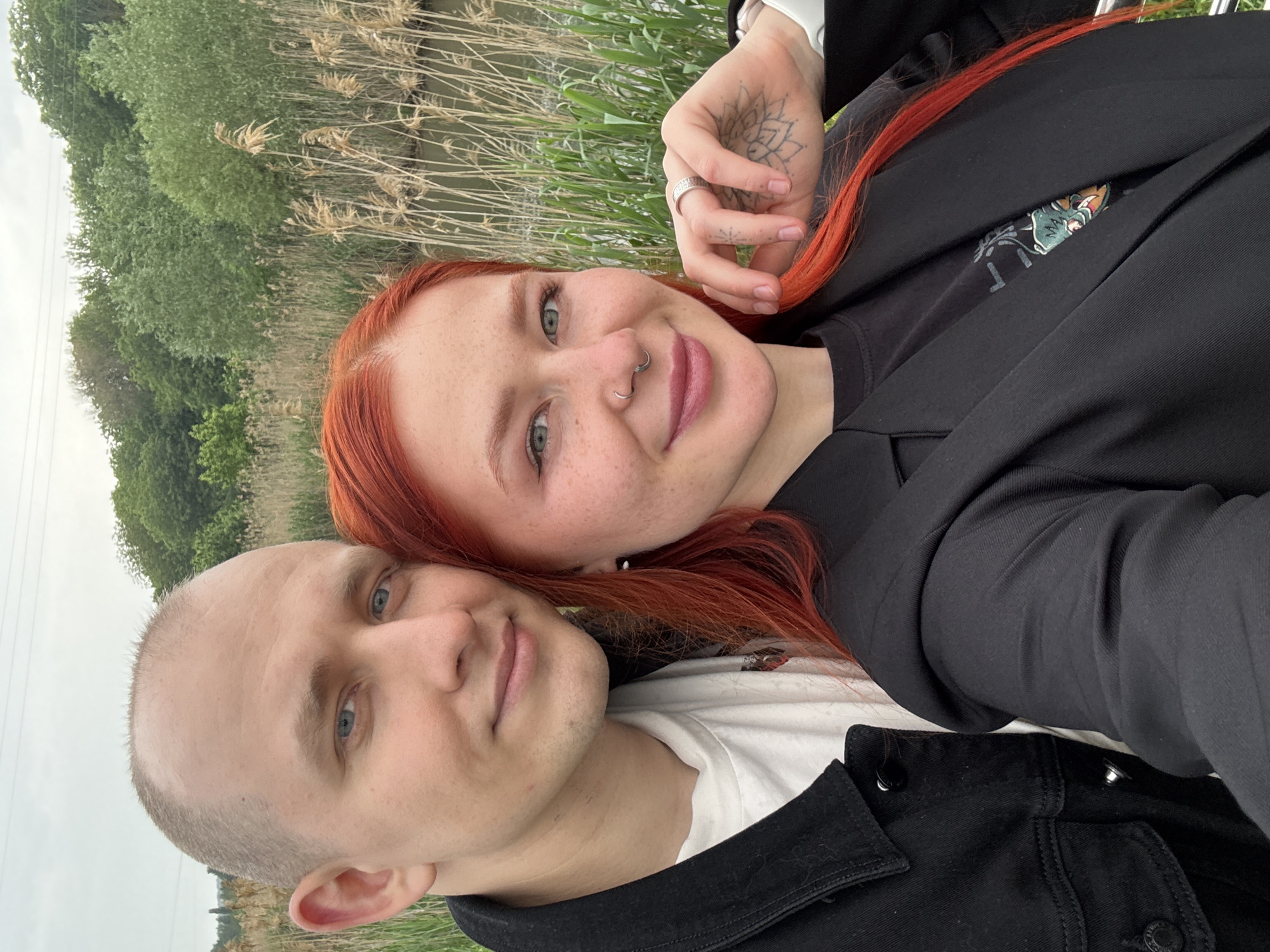 Couple captures selfie at Rostov-on-Don riverside park